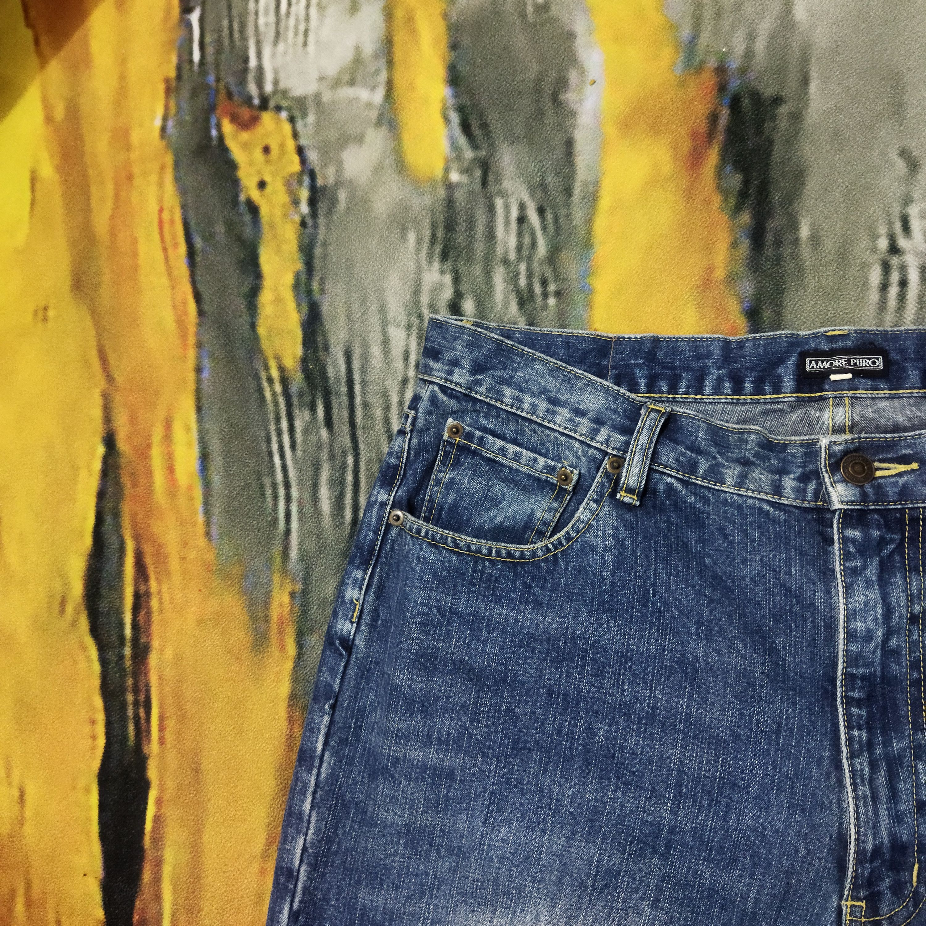 Japanese Brand × Vintage VINTAGE AMORE PURO DISTRESSED BLUE JEANS PANTS Size US 37 - 4 Thumbnail