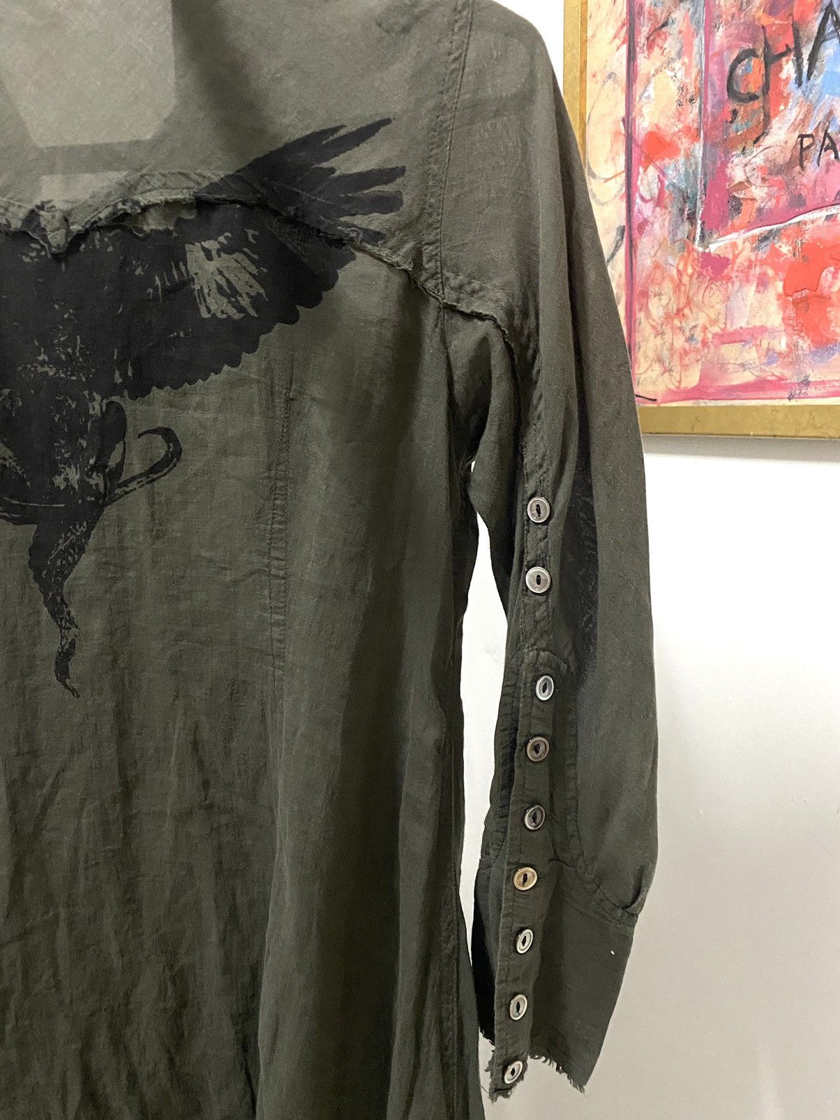Le Grande Bleu (L.G.B.) 2000s Le Grande Bleu G/Dress Griffin Gothic Punk Shirt Size XS / US 0-2 / IT 36-38 - 7 Thumbnail