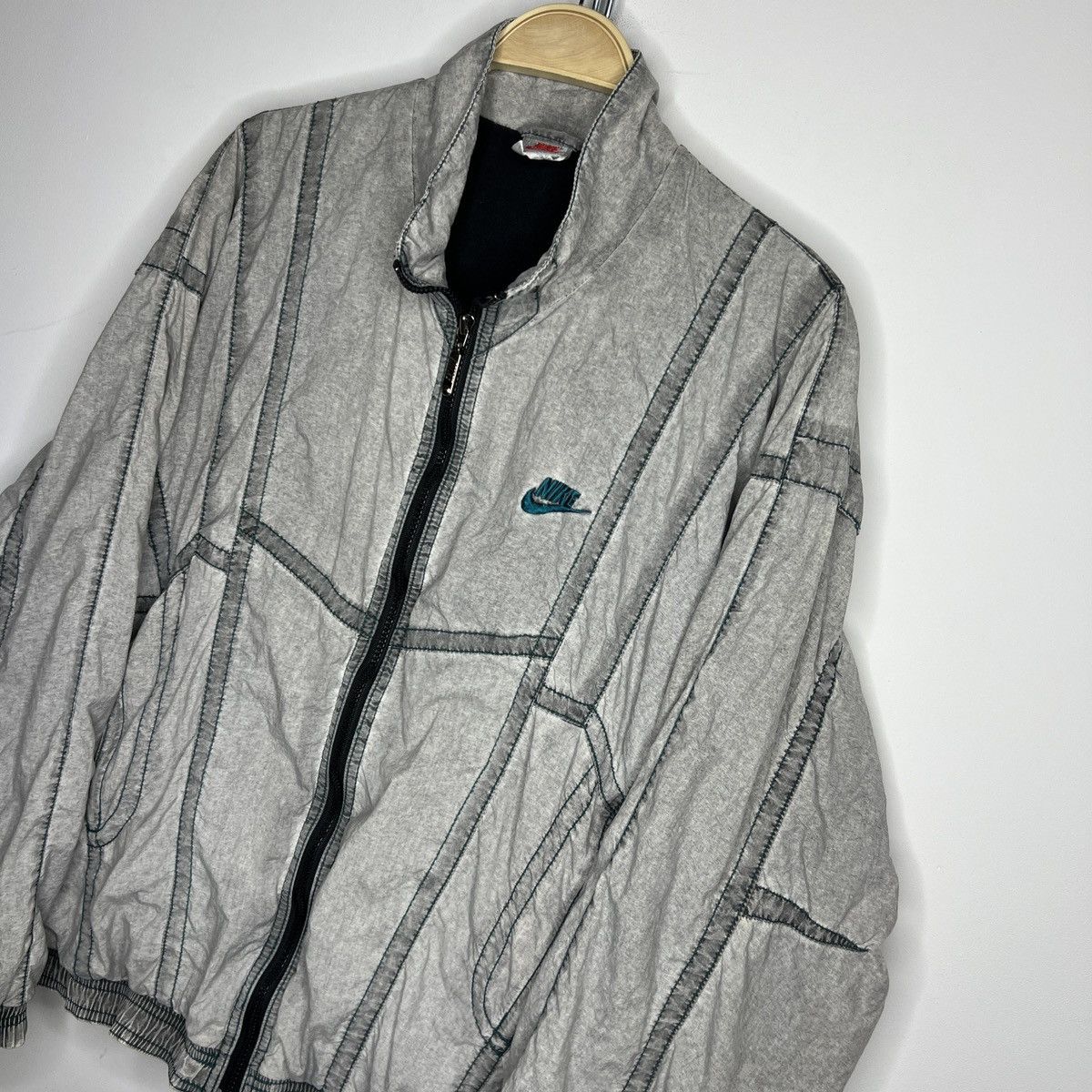 Nike × Vintage Vintage Nike Oversized Drill Y2K Grey Tracksuit 80s 90s Size US M / EU 48-50 / 2 - 5 Thumbnail