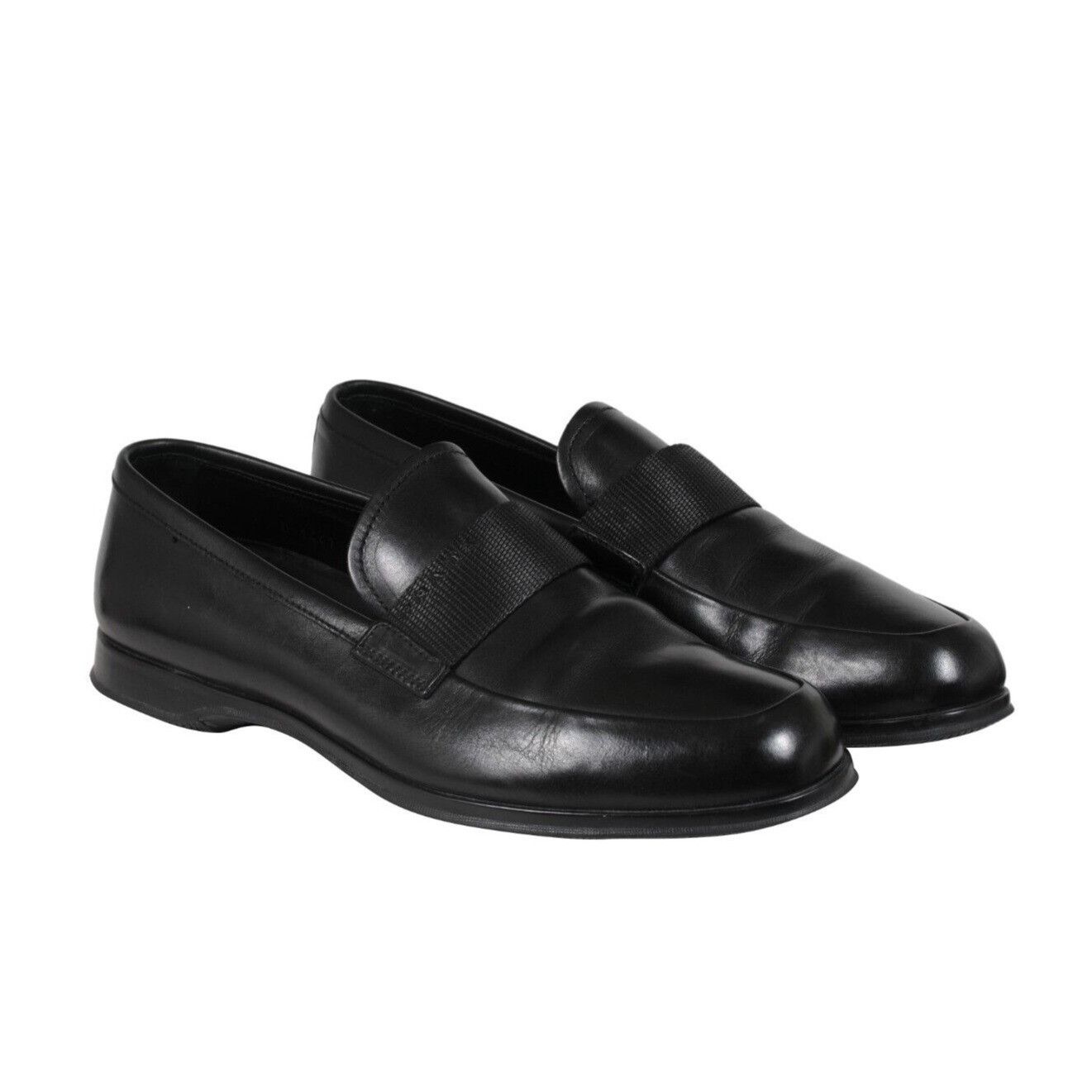 Prada Loafers Black Leather Sport Rubber Sole - 02254 Size US 8.5 / EU 41-42 - 12 Thumbnail