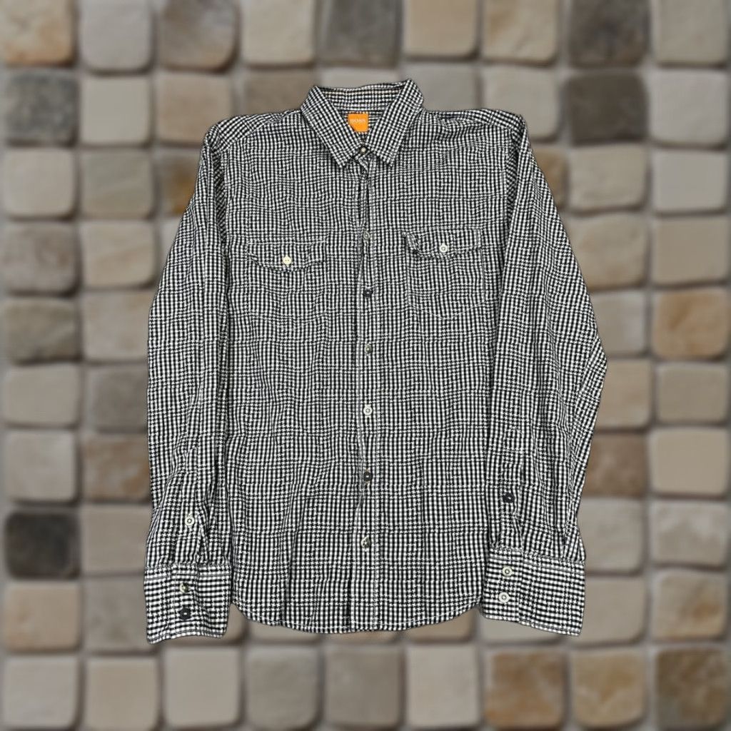 Hugo Boss HUGO BOSS Shirt Mens M Black Cotton Button-Up Plaid Size US M / EU 48-50 / 2 - 1 Thumbnail