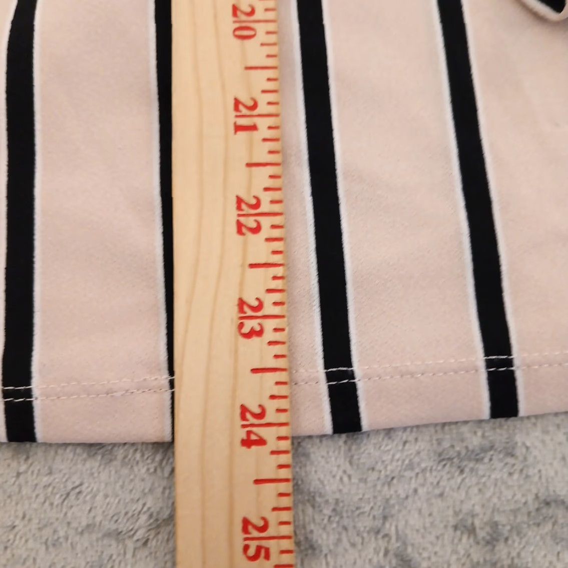 Adrianna Papell Adriana Papell Shirt Womens Medium Pink Black Striped V-Neck Pullover Size M / US 6-8 / IT 42-44 - 6 Thumbnail