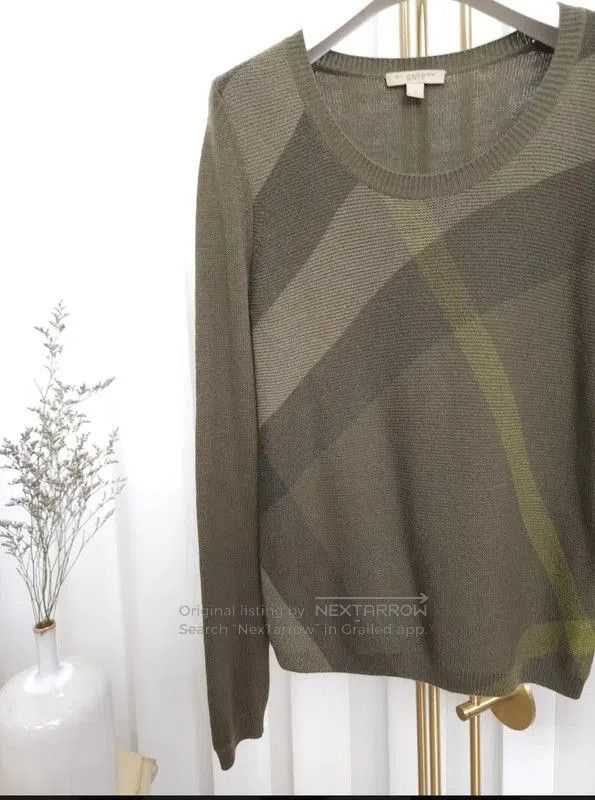 Burberry Burberry Green Wool Check Knit Sweater. Size XS / US 0-2 / IT 36-38 - 3 Thumbnail
