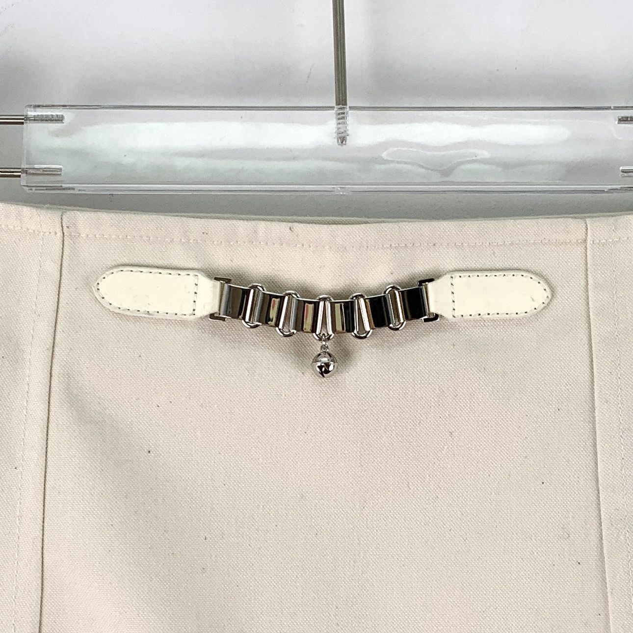Hermes Hermes, Beige Bell Chain Decor Casual Skirt K26WX Size 26" / US 2 / IT 38 - 4 Thumbnail