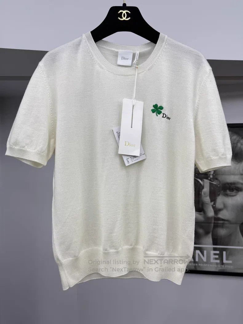 Dior Dior 26 Spring and Summer New Clover Embroidered Knitted S Size S / US 4 / IT 40 - 1 Thumbnail
