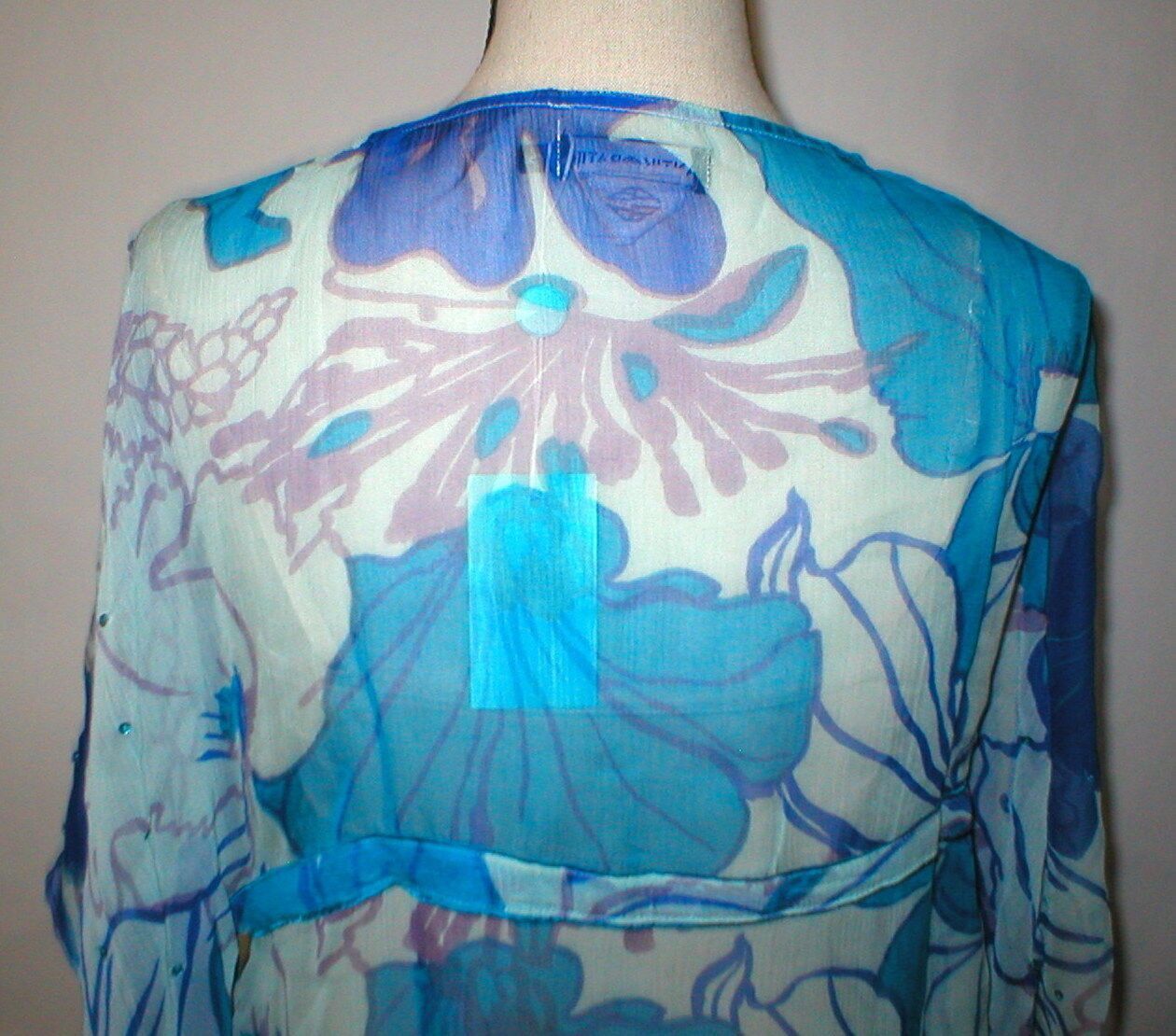 Antik Batik Silk Tunic Top Women Antik Batik M Blue Purple Swim Cover Up Size M / US 6-8 / IT 42-44 - 3 Thumbnail