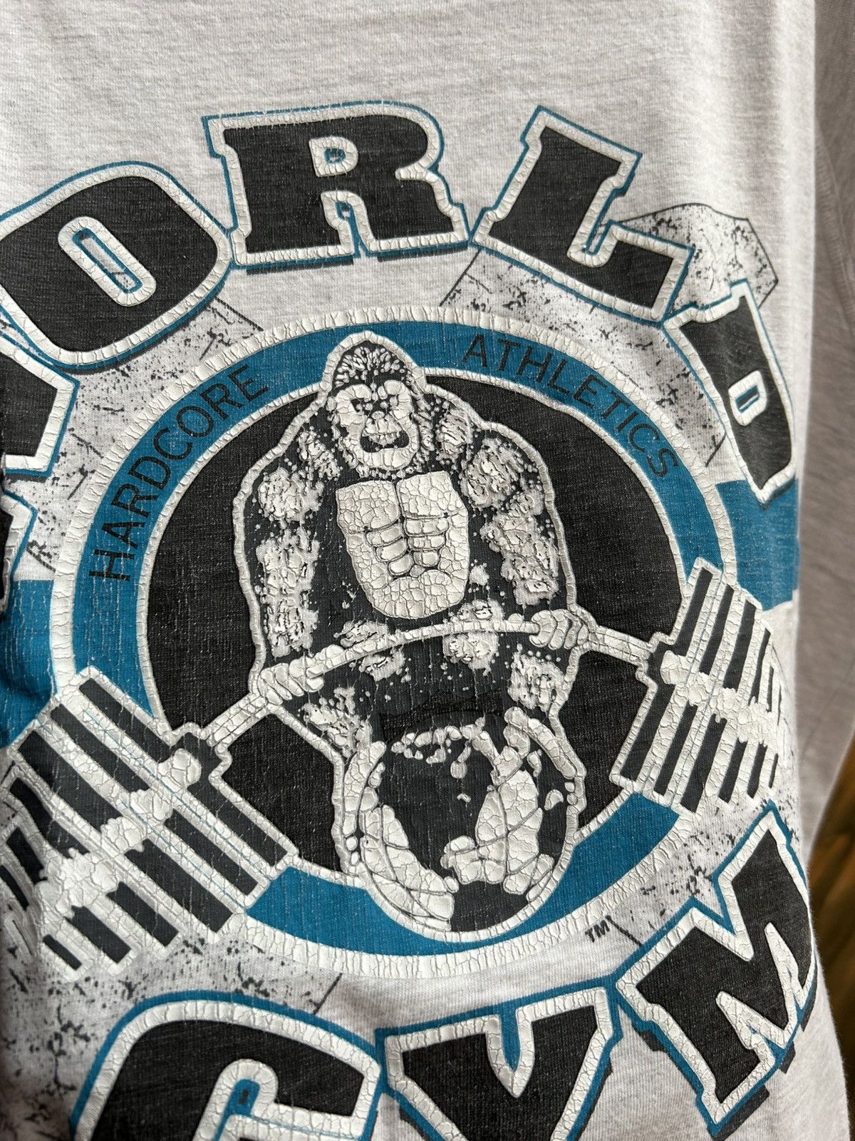 Vintage Vintage World Gym Ape Short Sleeve Cropped T-Shirt Lifter XL Size US XL / EU 56 / 4 - 5 Thumbnail