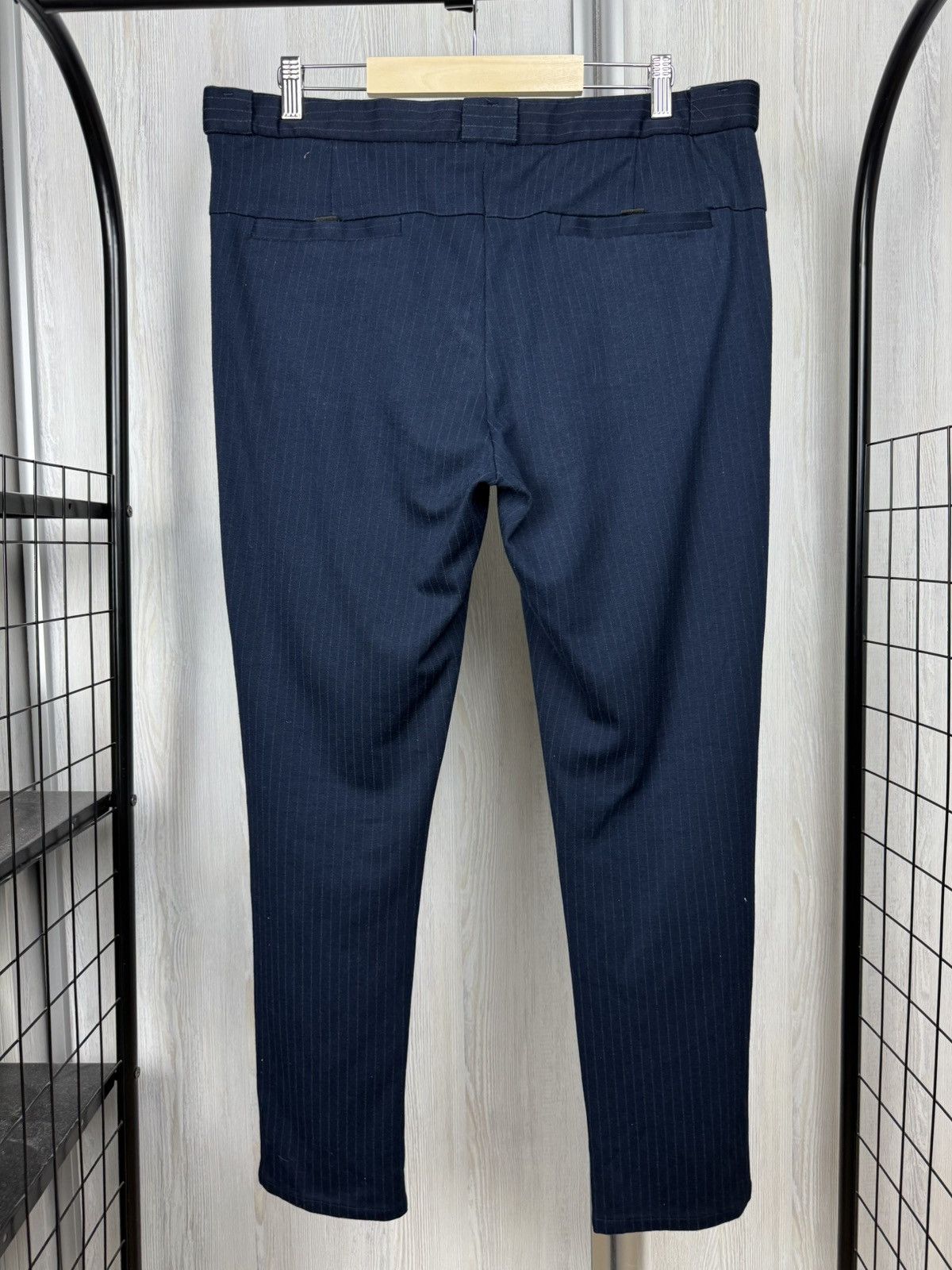 Zara Zara Comfortable Collection blue striped cropped pants Size US 34 / EU 50 - 5 Thumbnail