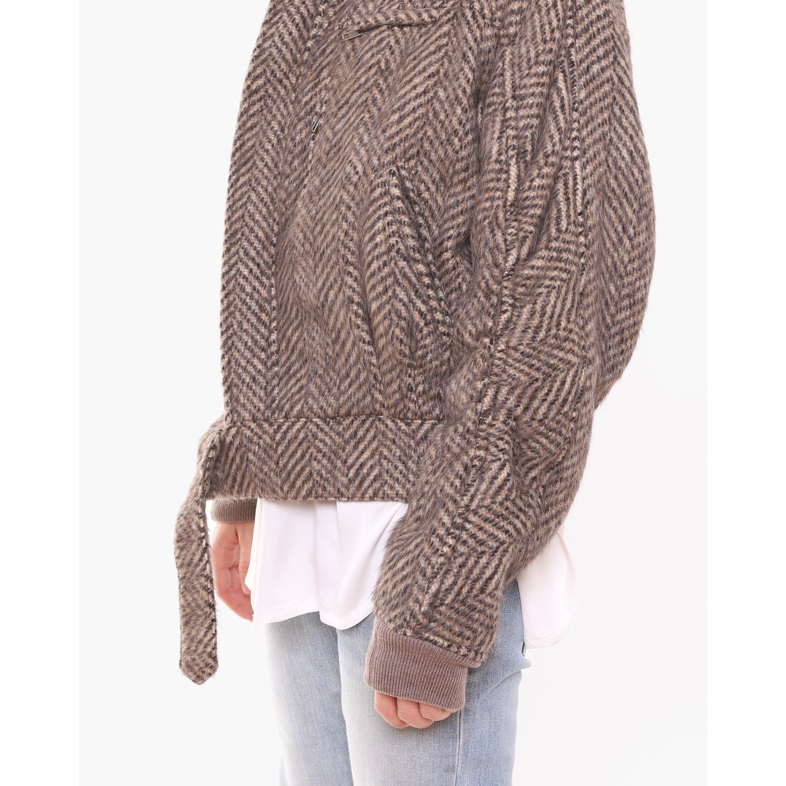 Haider Ackermann FW15 Oversized Biker Bomber in Chevron Alpaca Mohair Size US M / EU 48-50 / 2 - 14 Thumbnail