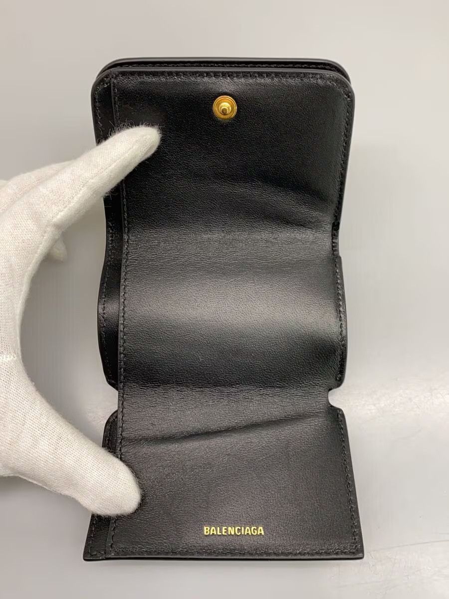 Balenciaga Balenciaga Leather Bi-Fold Wallet Black Size ONE SIZE - 4 Thumbnail