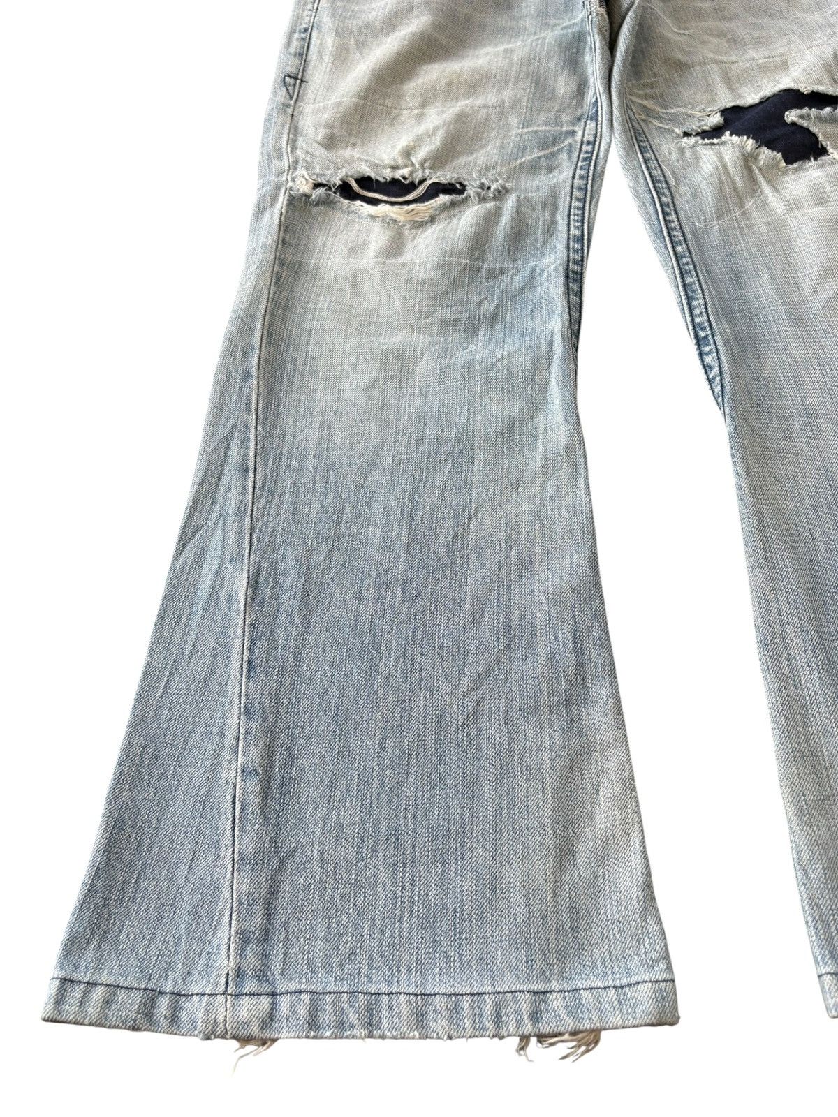 If Six Was Nine Vintage Japanese Brand Crucifix Wings Distress Flare Jeans Size US 36 / EU 52 - 6 Thumbnail