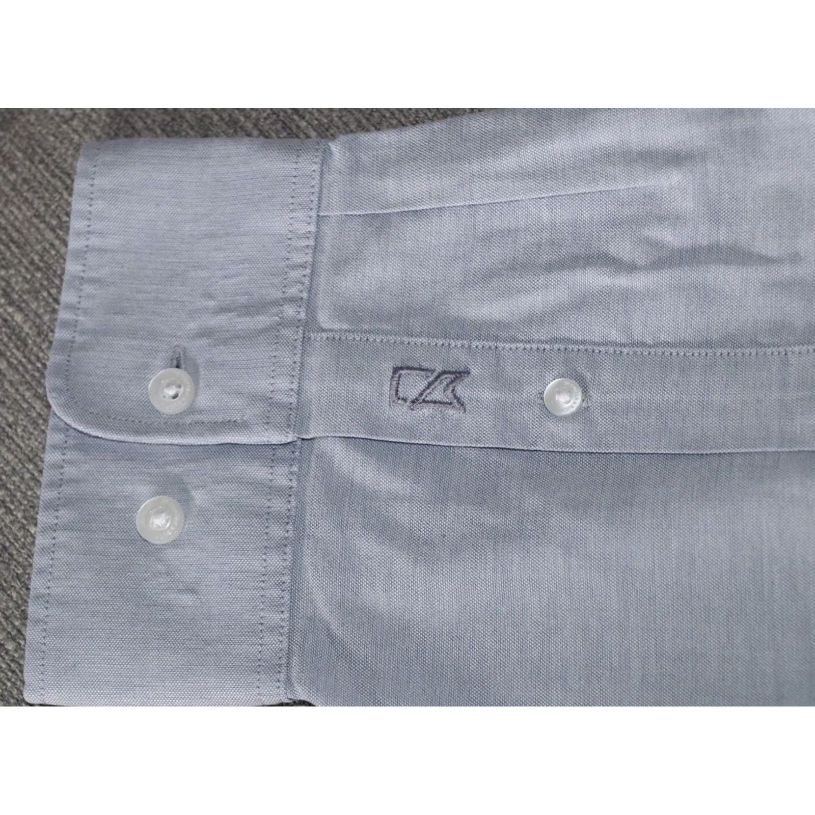 Cutter & Buck Cutter & Buck Shirt 5XB Oxford Blue Mens Easy Care Button Down Pre Loved Size US XXL / EU 58 / 5 - 4 Thumbnail