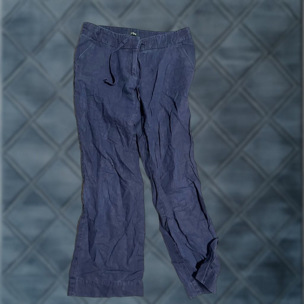 J.Crew J. Crew City Fit Pants Straight Leg Womens Linen Cotton Capsule Career 6 Blue City Dress Pants Regular Womens Modern Workwear 6 Blue Size 28" / US 6 / IT 42 - 1 Thumbnail