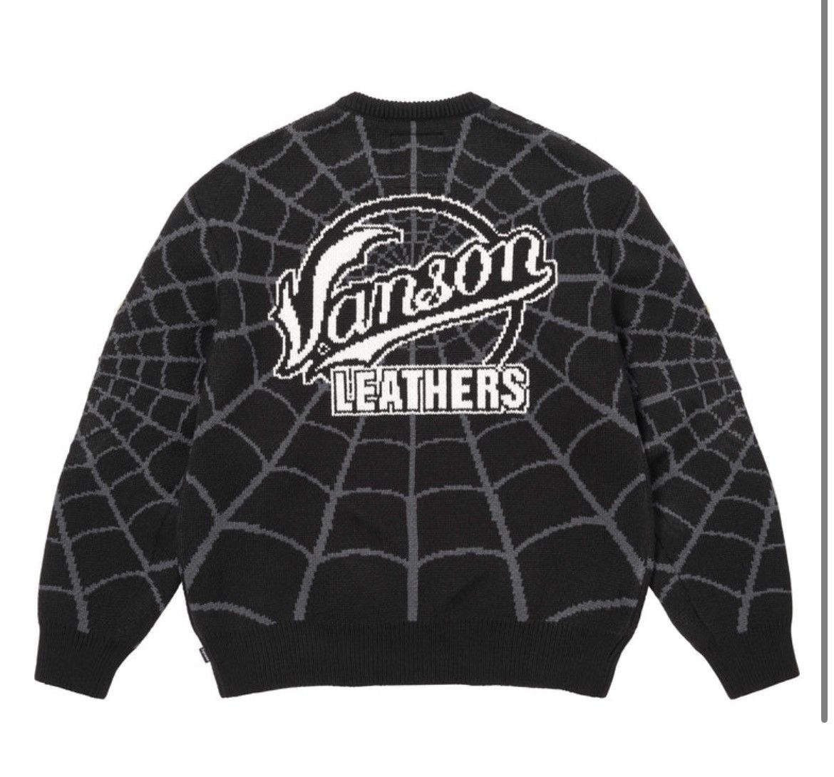 Supreme × Vanson Leathers Supreme Vanson Leather Spider-Man Sweater Size Large Size US L / EU 52-54 / 3 - 5 Thumbnail