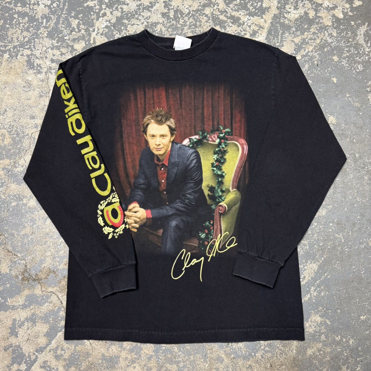 Band Tees Vintage Clay Aiken Christmas Tour Black Long Sleeve Tshirt Size US M / EU 48-50 / 2 - 1 Thumbnail