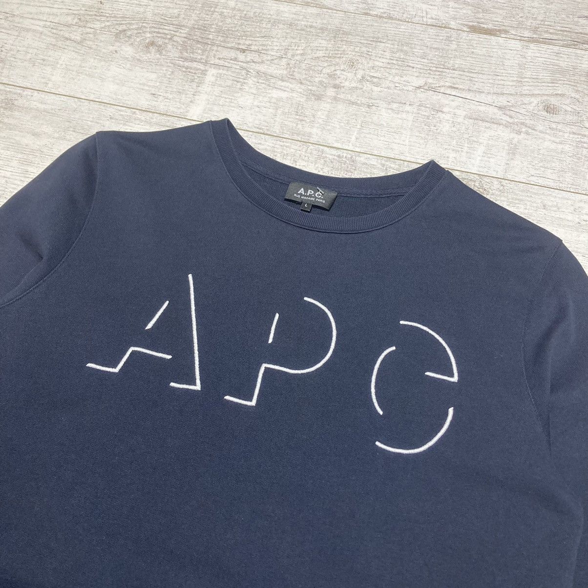 A.P.C. A.P.C. Logo Sweatshirt Rare Size US L / EU 52-54 / 3 - 3 Thumbnail