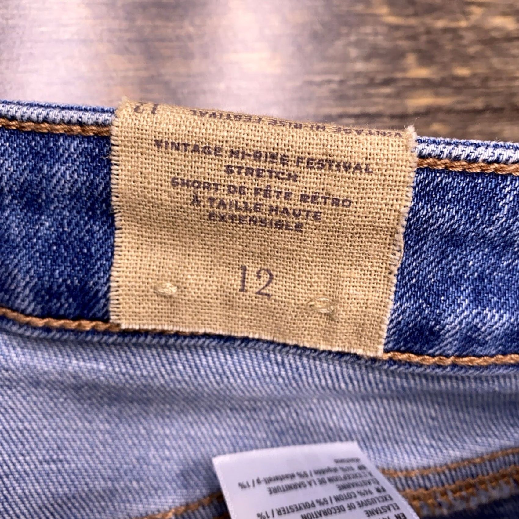 Vintage VINTAGE American Eagle High Rise Festival Shorts 12 Cut Off Denim 5-Pocket Womens Blue Regular 3in Inseam Festival Women’s Jeans Shorts 31in Waist Size 34" / US 12 / IT 48 - 4 Thumbnail