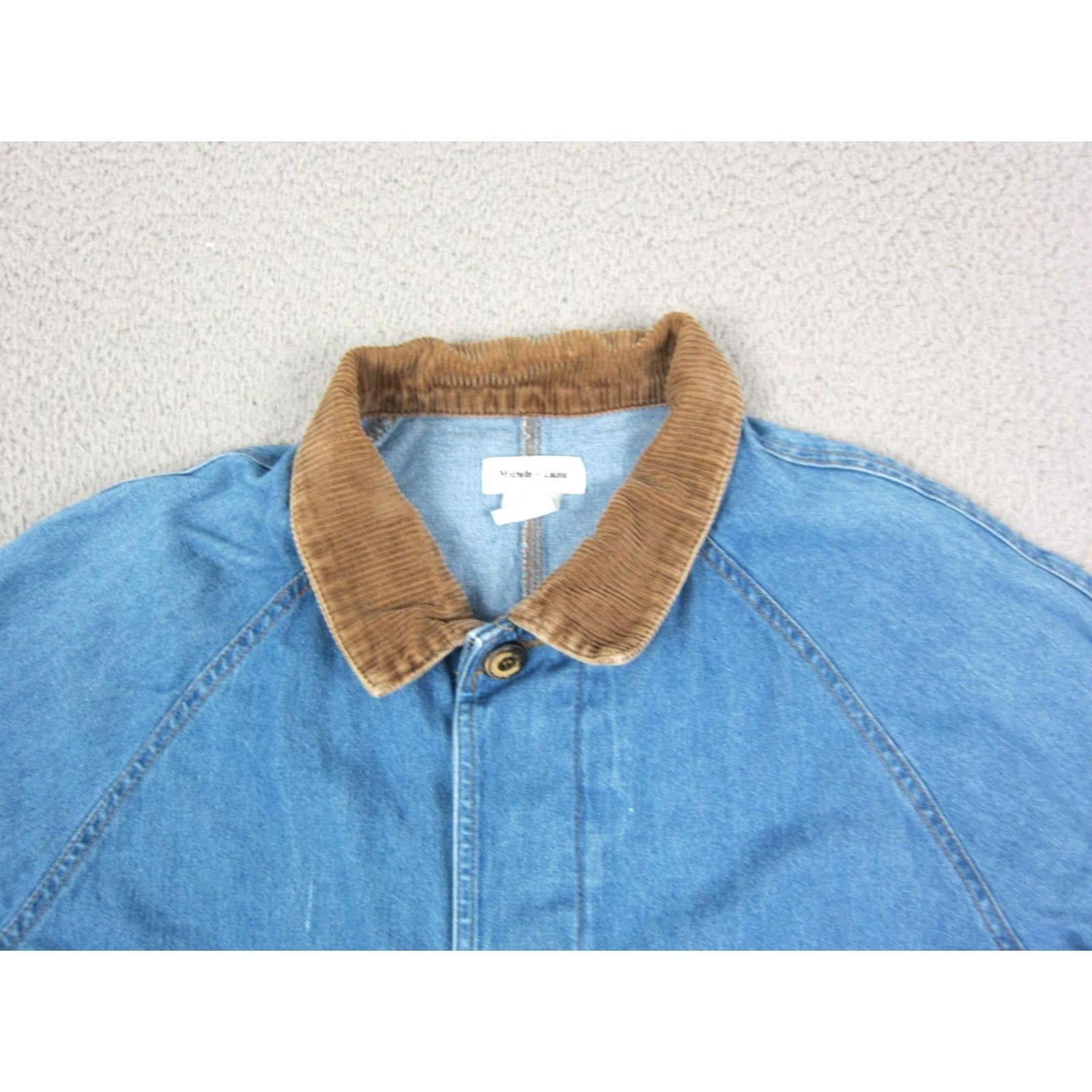 Vintage VINTAGE Michelle Louise Chore Jacket Womens XL Blue Denim Cord Barn Jacket Size XL / US 12-14 / IT 48-50 - 2 Thumbnail