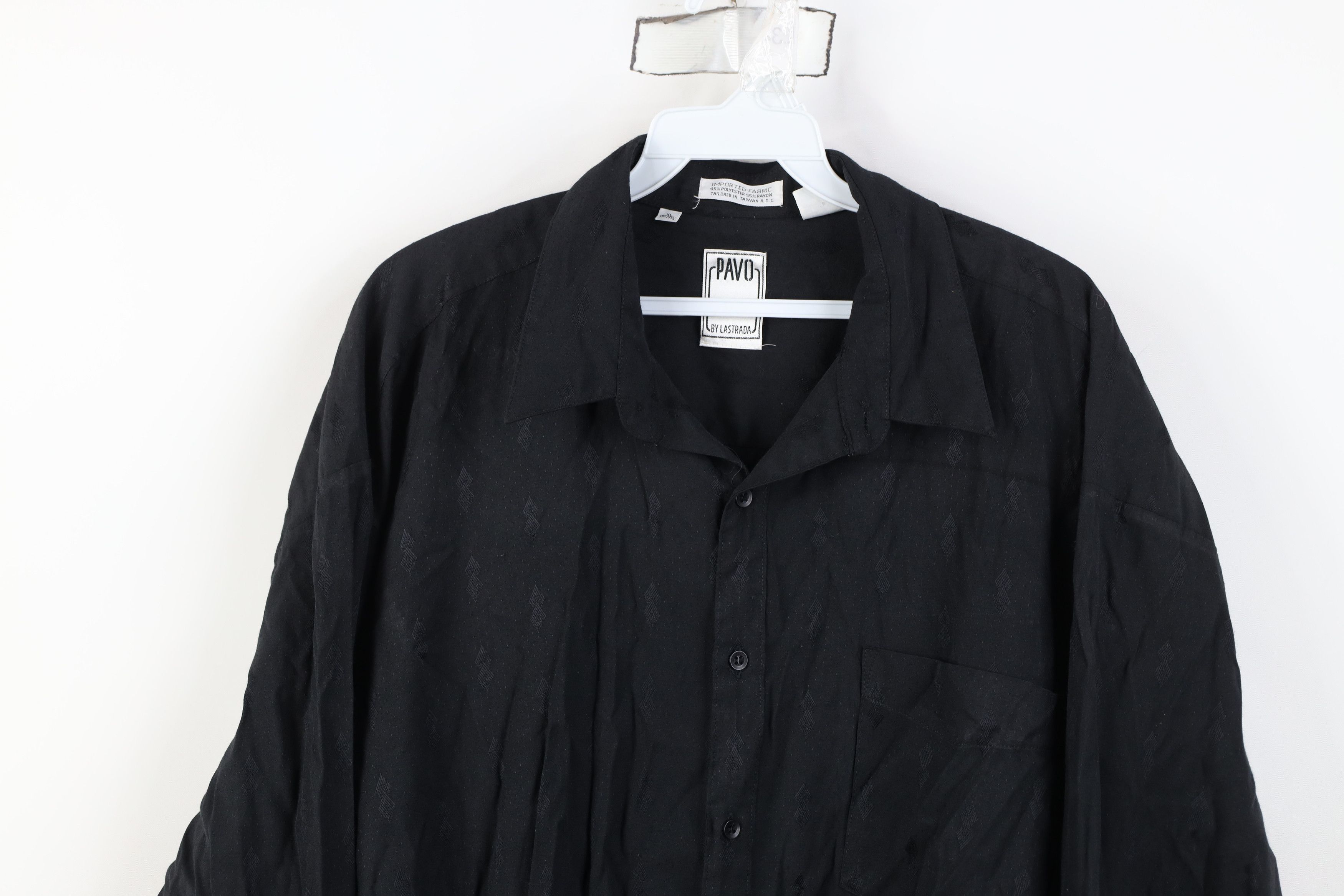 Vintage Vintage 90s Streetwear Gabardine Diamond Collared Shirt Size US XL / EU 56 / 4 - 2 Thumbnail