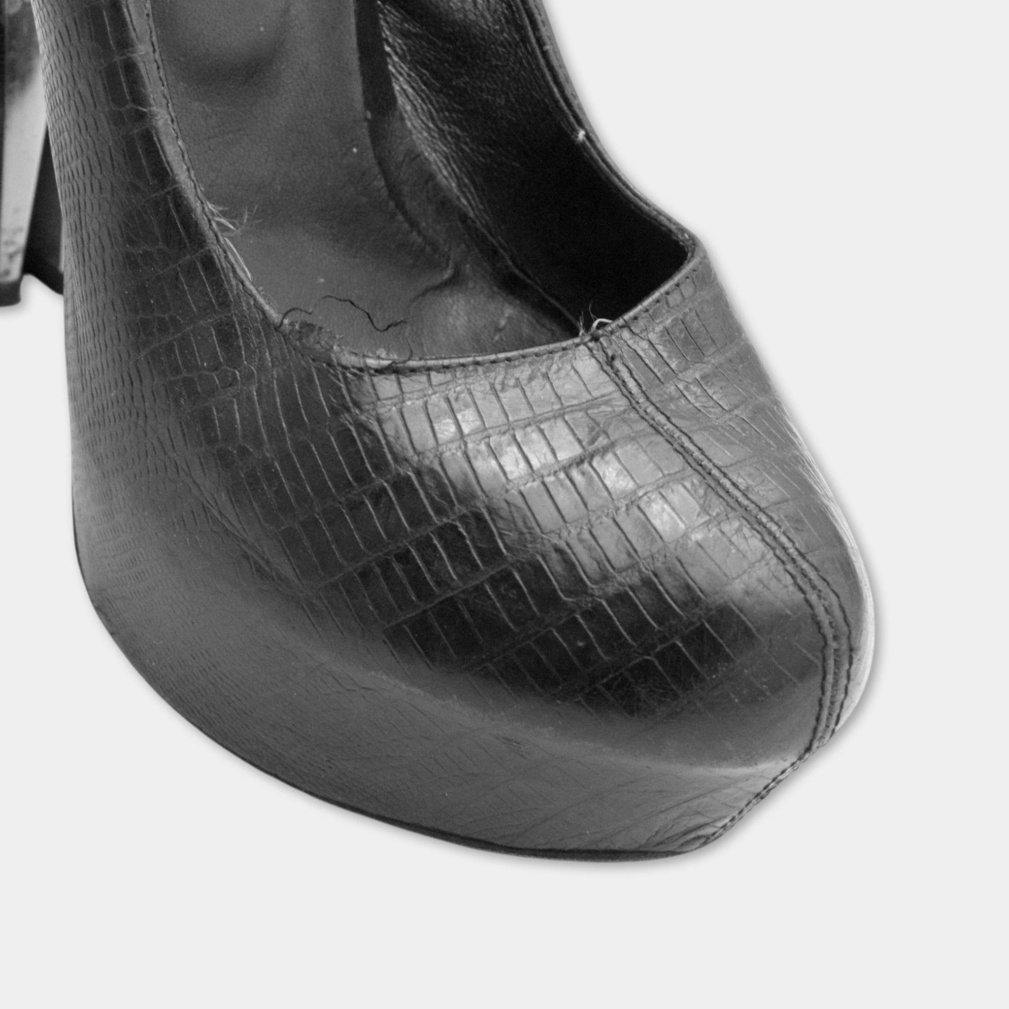 Versace Versace Leather Embossed Heels Size US 9 / IT 39 - 2 Thumbnail