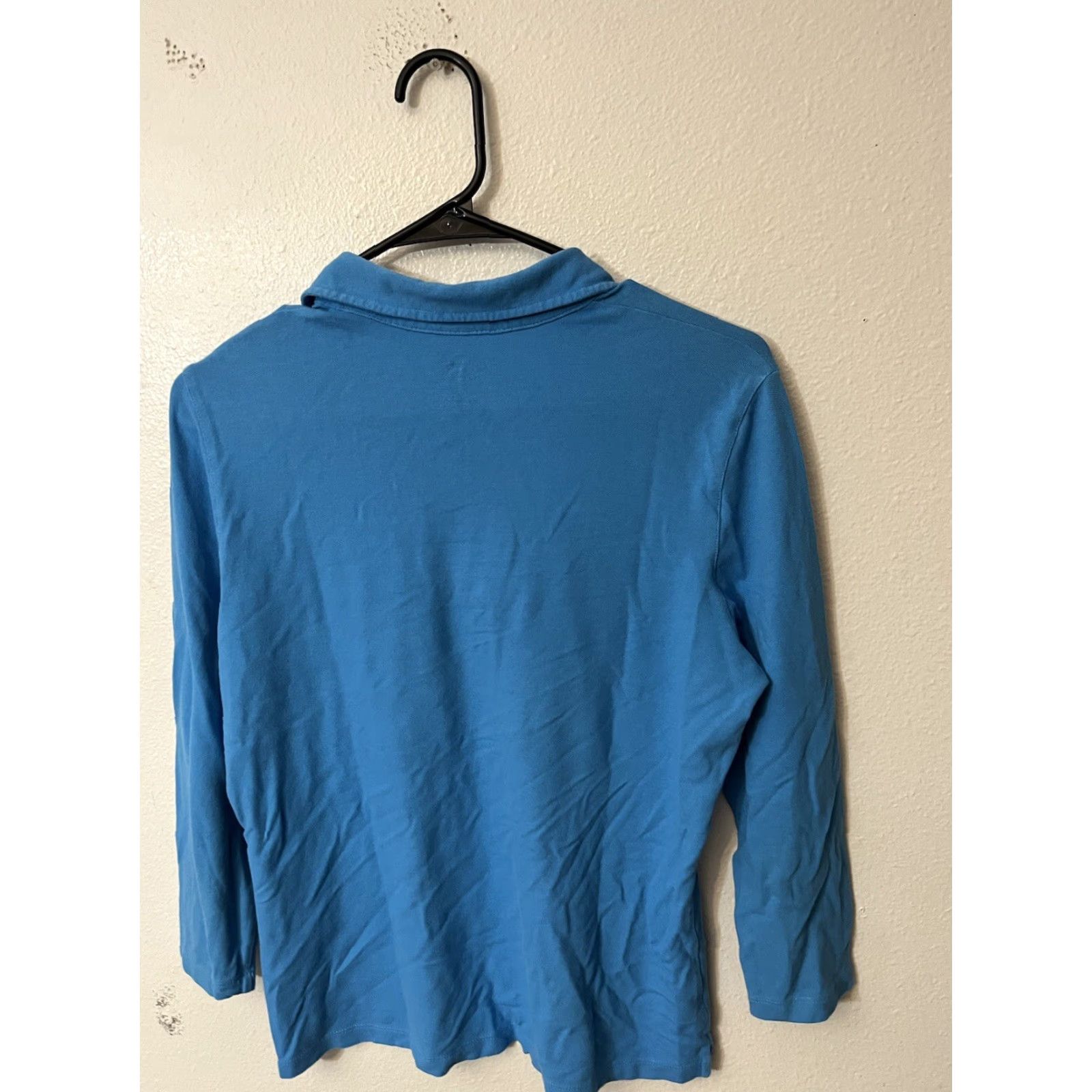 Talbots Talbots Women's 3/4 Sleeve knit Polo Top Blue Size M Size M / US 6-8 / IT 42-44 - 2 Thumbnail