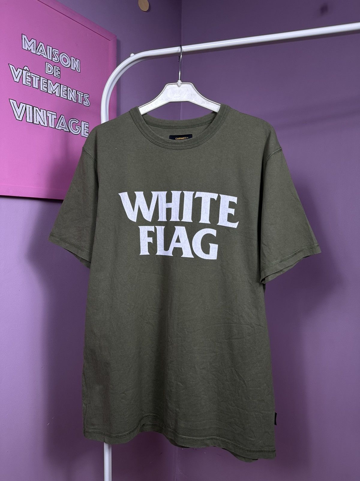 Carhartt Wip Carhartt WIP S/S White Flag T-Shirt Khaki Cotton Size M Size US M / EU 48-50 / 2 - 1 Thumbnail