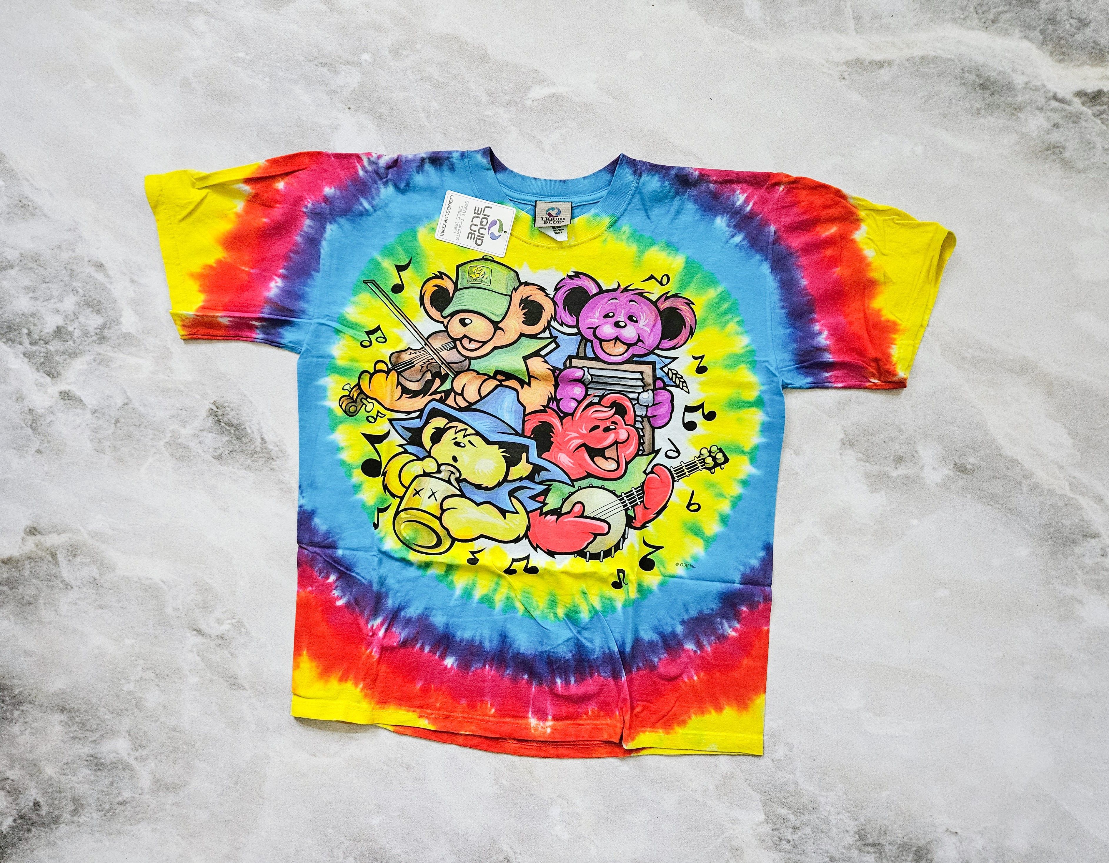 image of Vintage Liquid Blue X Grateful Dead Jamboree M T-Shirt in Tie Dye Blue, Men's (Size Medium)