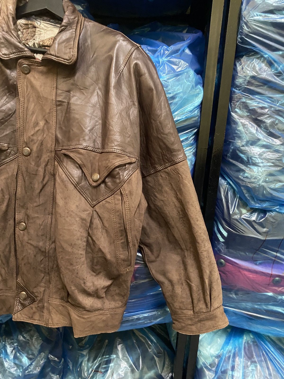 Other Vintage GEROME Barcelona Brown Leather Bomber Jacket Size US M / EU 48-50 / 2 - 4 Thumbnail