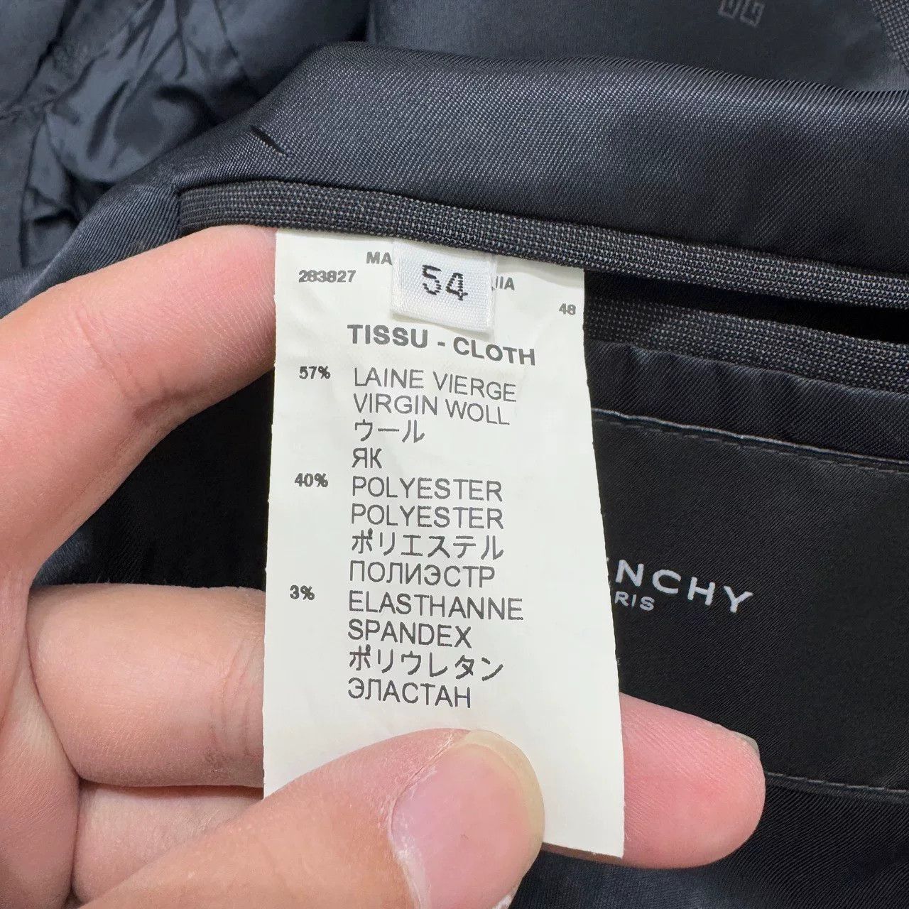 Givenchy Givenchy Wool Suit Jacket in Dark Color. Size US XXL / EU 58 / 5 - 4 Thumbnail