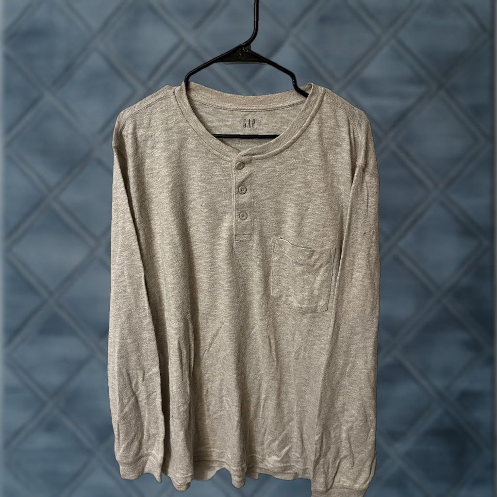 Gap Gap Henley Shirt Long Sleeve XL Beige Mens Size US XL / EU 56 / 4 - 1 Thumbnail