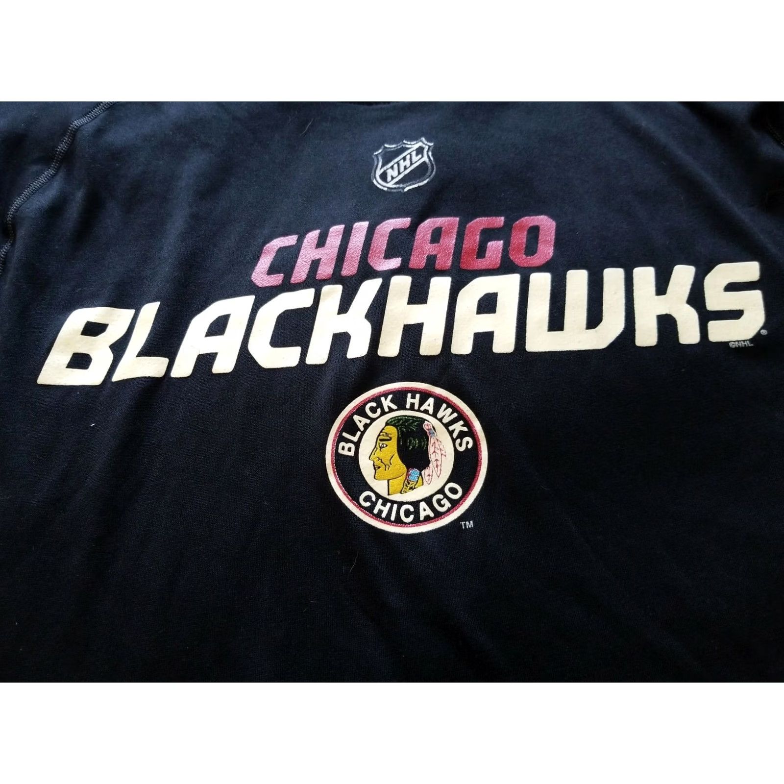 Reebok VINTAGE Chicago Blackhawks Reebok Black Long Sleeve Shirt SZ Large Size US L / EU 52-54 / 3 - 4 Thumbnail