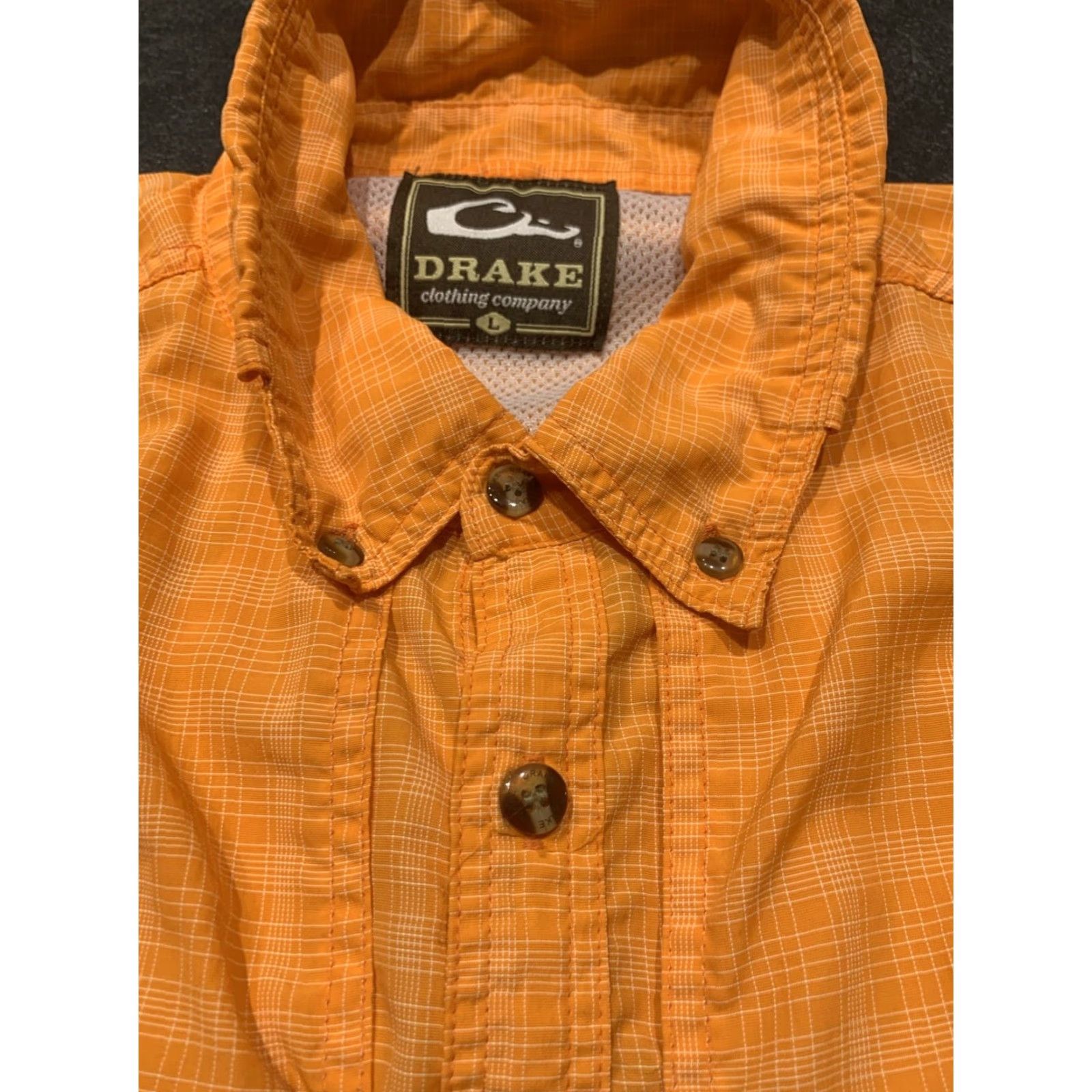 Vintage VINTAGE Drake Mens Short Sleeve Button-Up Fishing Shirt Lightweight Orange Large Mens Size US L / EU 52-54 / 3 - 6 Thumbnail
