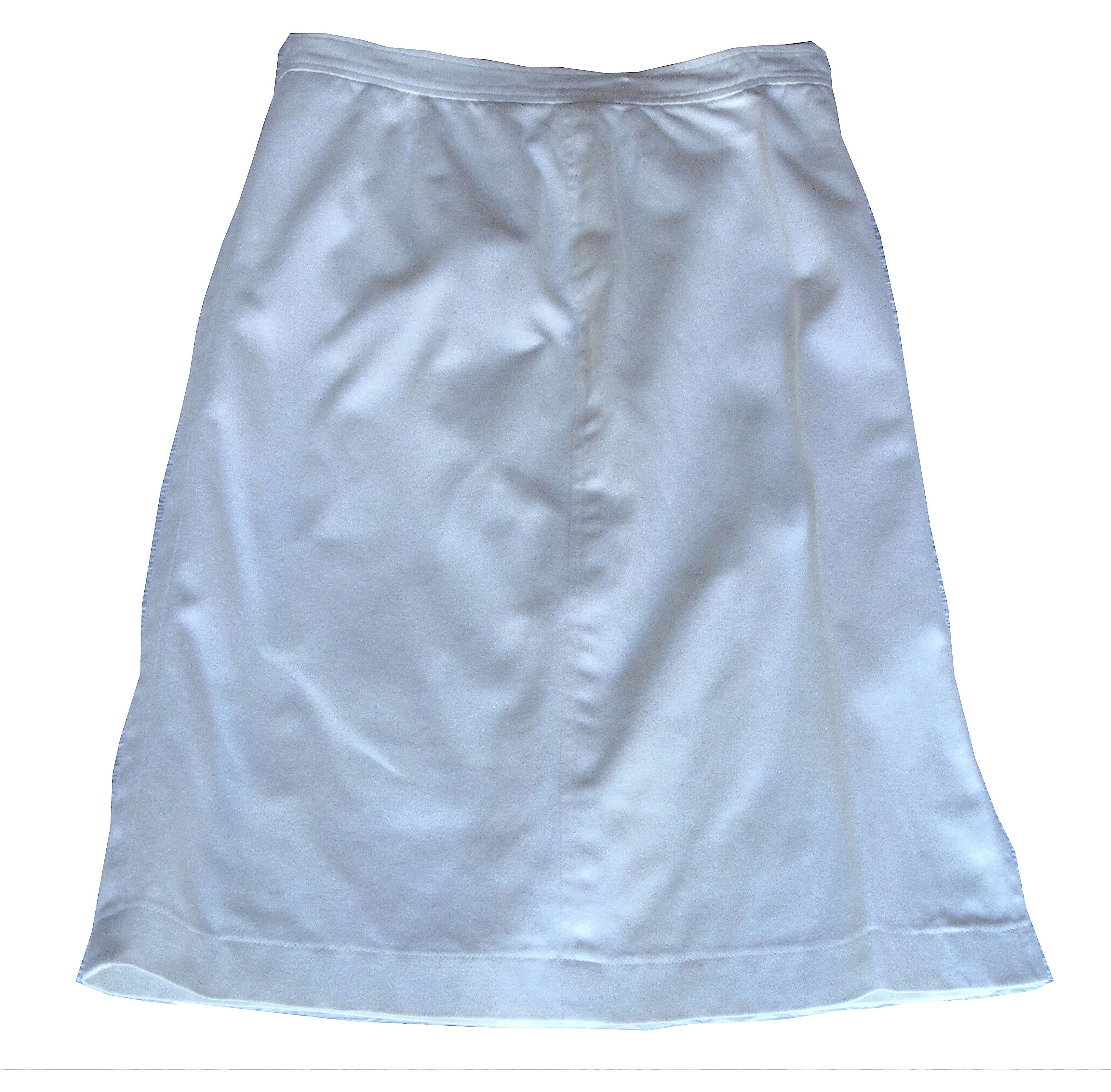 image of YVES Saint Laurent White Cotton Skirt, Women's (Size 30)