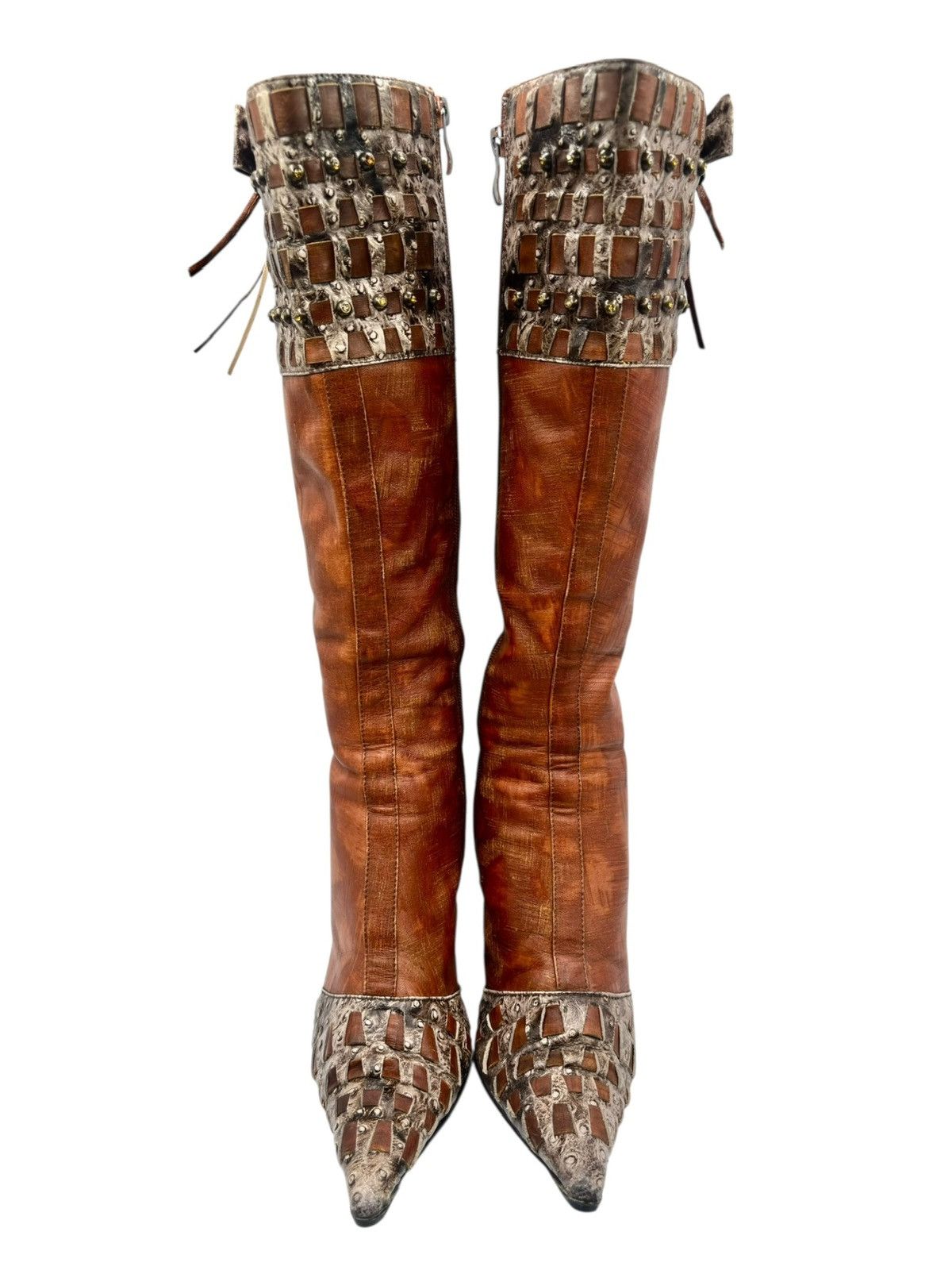 Vintage Vintage knee high brown leather boots Size 38 Size US 8 / IT 38 - 2 Thumbnail