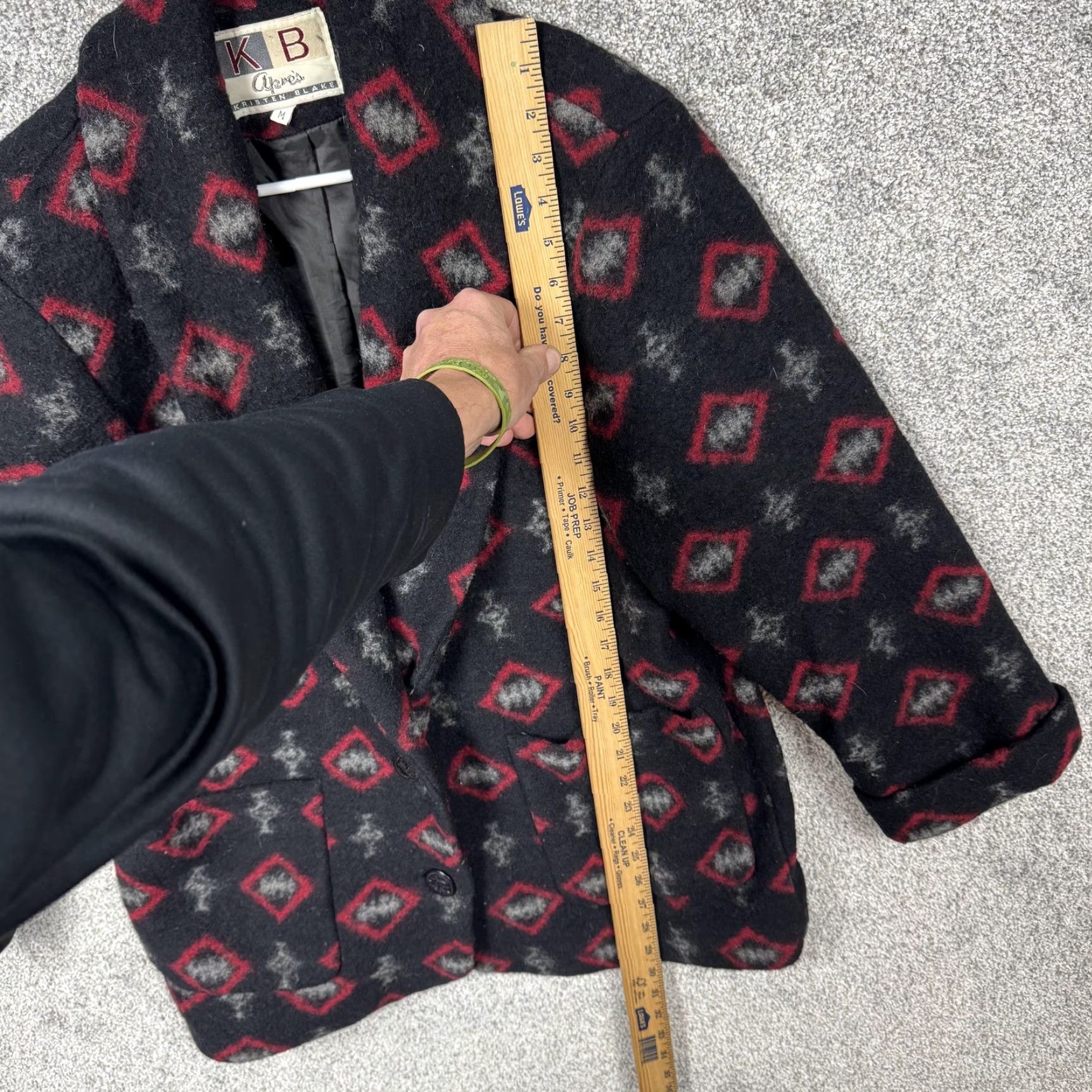 Vintage VINTAGE KB Apres Kristen Blake Coat Womens M Black Wool Southwestern Ski Argyle Size M / US 6-8 / IT 42-44 - 2 Thumbnail