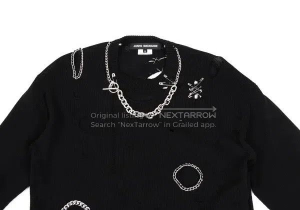 Junya Watanabe Junya Watanabe Black vintage decorative design sweater Size S / US 4 / IT 40 - 4 Thumbnail