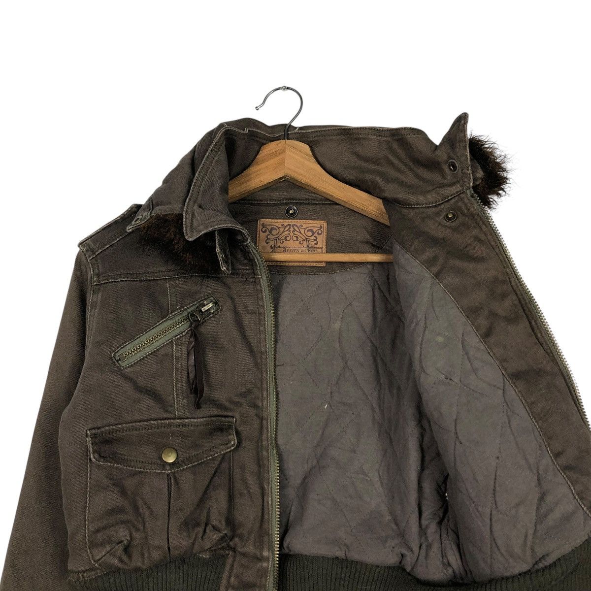 Hysteric Glamour 🔥VINTAGE CROPPED BOMBER BIKER JACKET HEAVEN AND EARTH Size US S / EU 44-46 / 1 - 14 Thumbnail