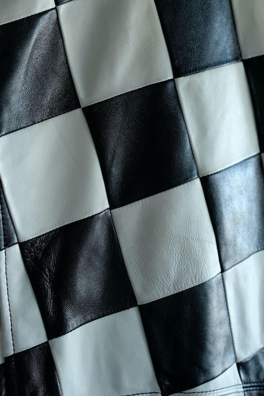 Hedi Slimane × Saint Laurent Paris Saint Laurent Leather Damier Checkered Biker Jacket Paris Size US XS / EU 42 / 0 - 9 Thumbnail