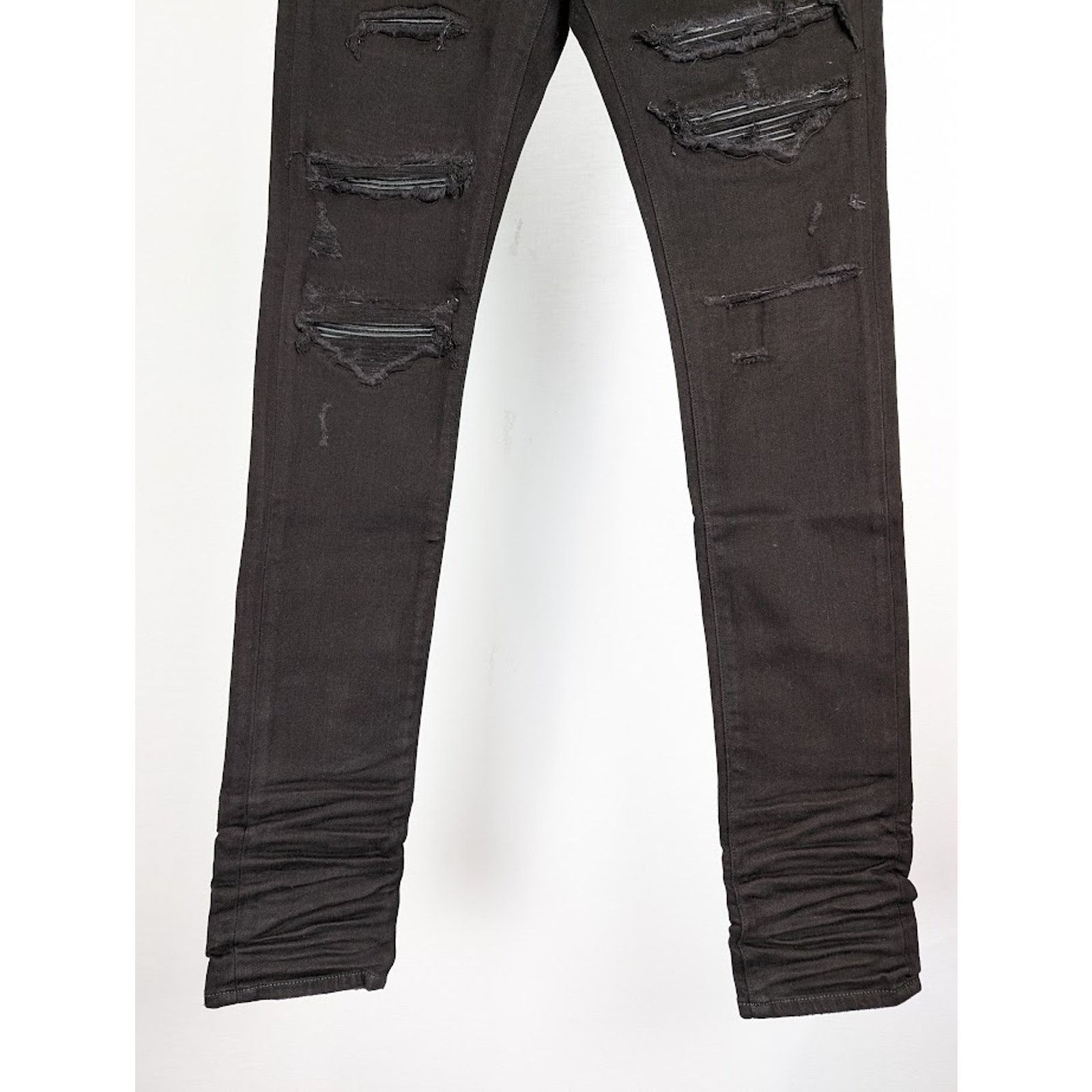 Amiri o1rshd1 Leather Thrasher Jeans in Black Size US 30 / EU 46 - 4 Thumbnail