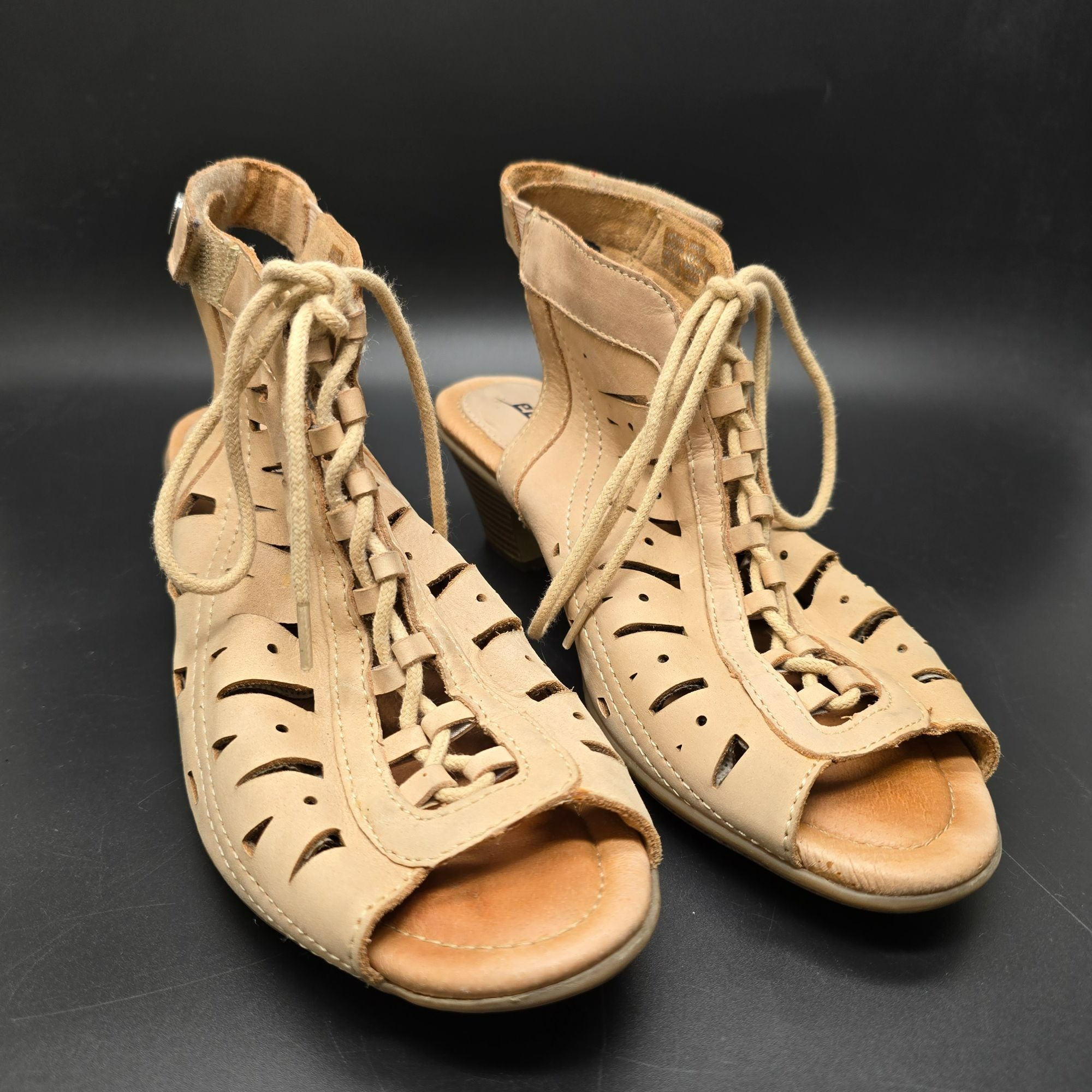 Other Earth Sandals Kristen Leather Upper Peep Toe Heeled 6.5B Wit Size US 6 / IT 36 - 4 Thumbnail