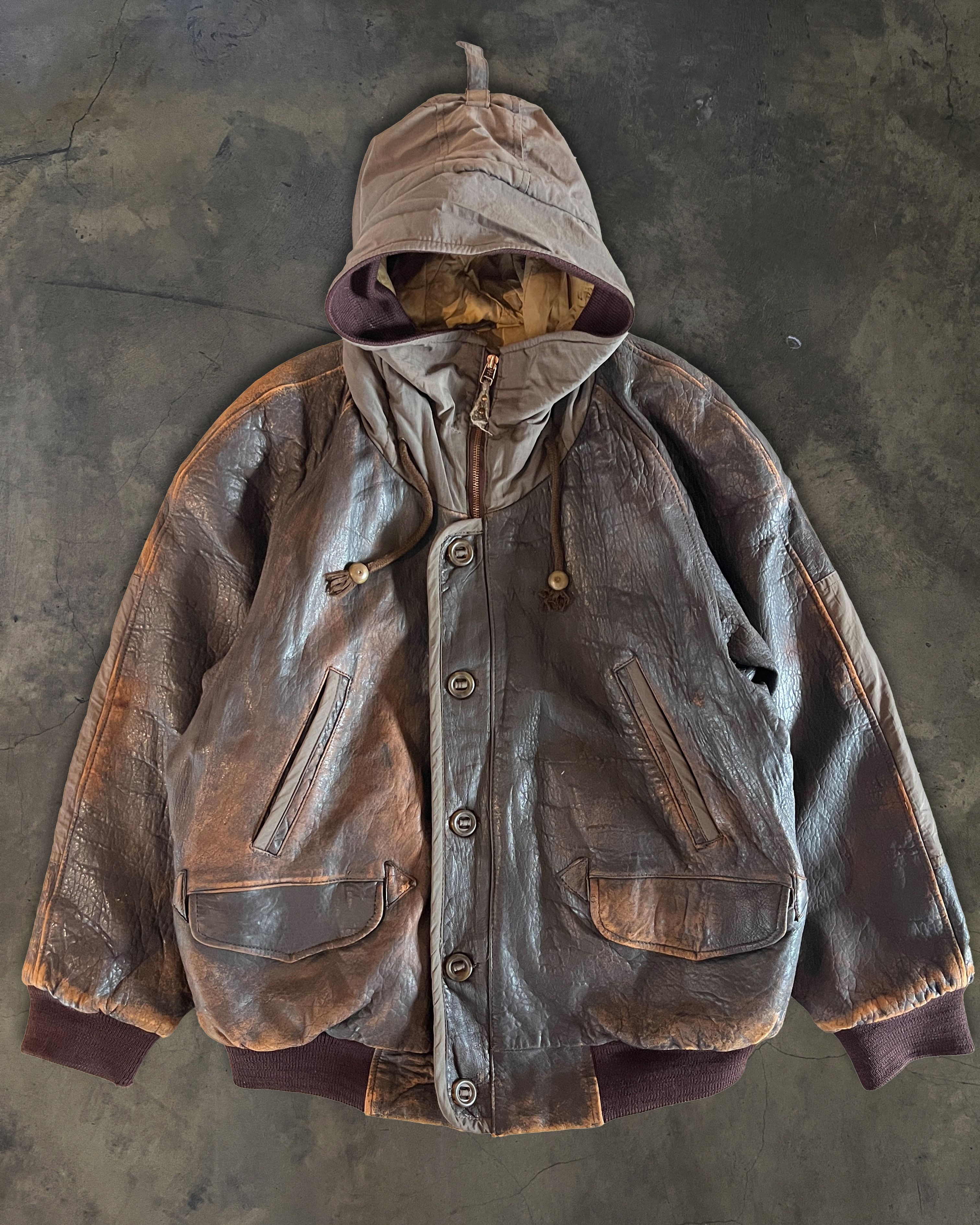 80'S BONEVILLE LEATHER BOMBER BY MASSIMO OSTI