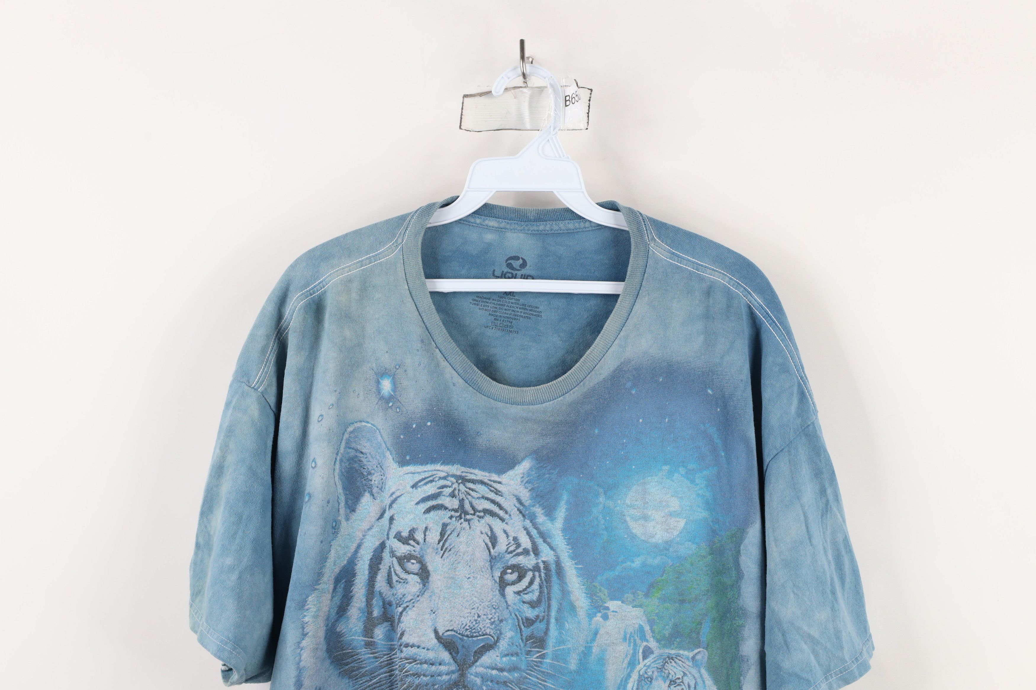 Liquid Blue × Vintage Vintage Y2K Liquid Blue Nature White Tiger Acid Wash T-Shirt Size US XXL / EU 58 / 5 - 2 Thumbnail