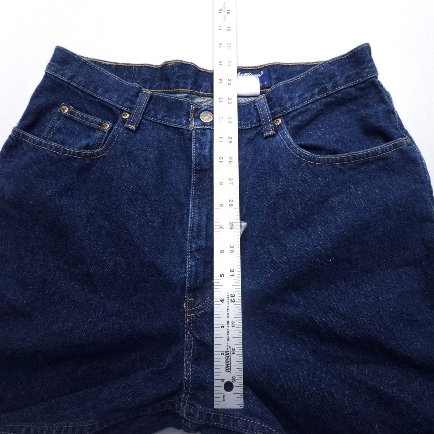 Eddie Bauer VINTAGE Eddie Bauer Jeans Womens 16 Dark Wash Rigid Cotton 90s Indigo Heavy Mom Jeans Mockup? Size 38" / US 16 / IT 52 - 7 Thumbnail