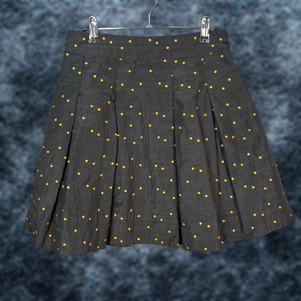 Vintage Cue Australia Womens Skirt Short A-Line Polka Dot Black & Yellow Size 8 Vintage No (Used) Size 30" / US 8 / IT 44 - 1 Thumbnail