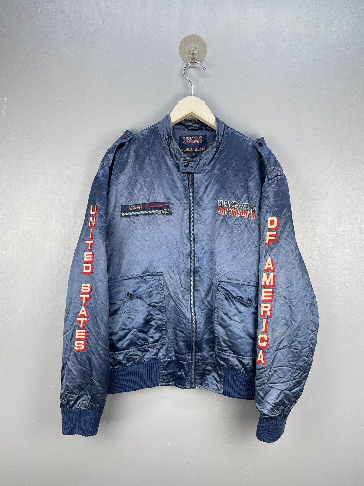 Vintage Vintage 80s USA-1 Competition bomber jacket Size US L / EU 52-54 / 3 - 1 Thumbnail