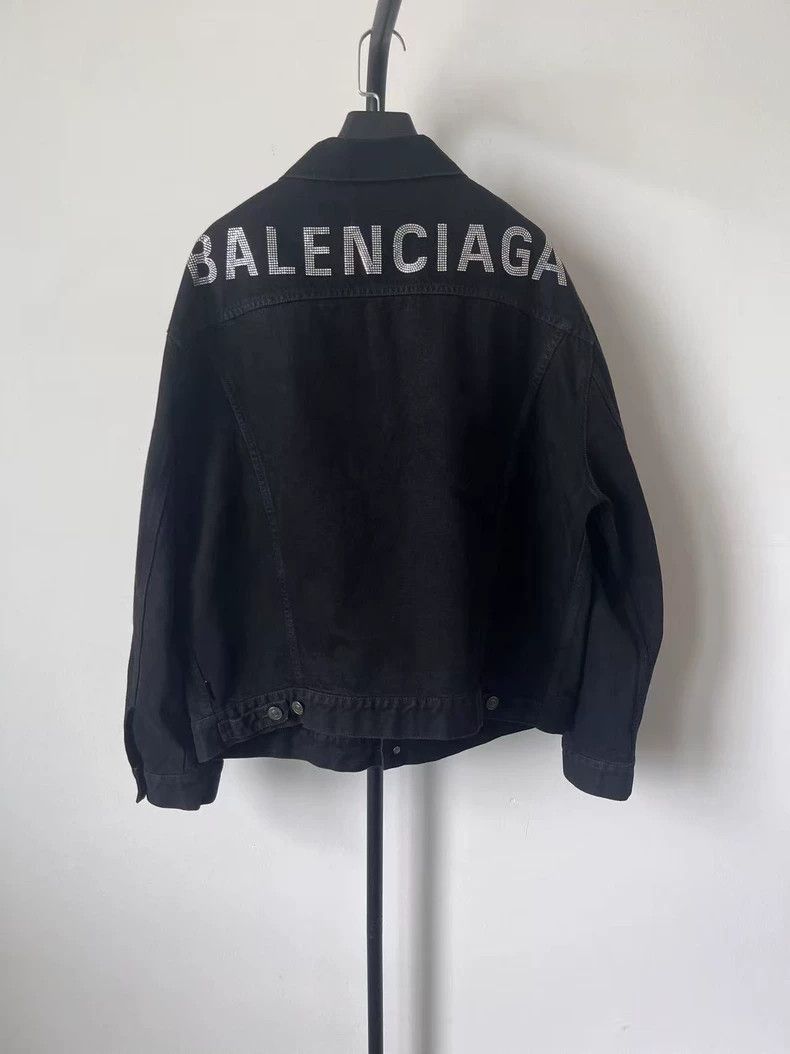Balenciaga Balenciaga Logo Denim Jacket Black-yf Size US M / EU 48-50 / 2 - 1 Thumbnail