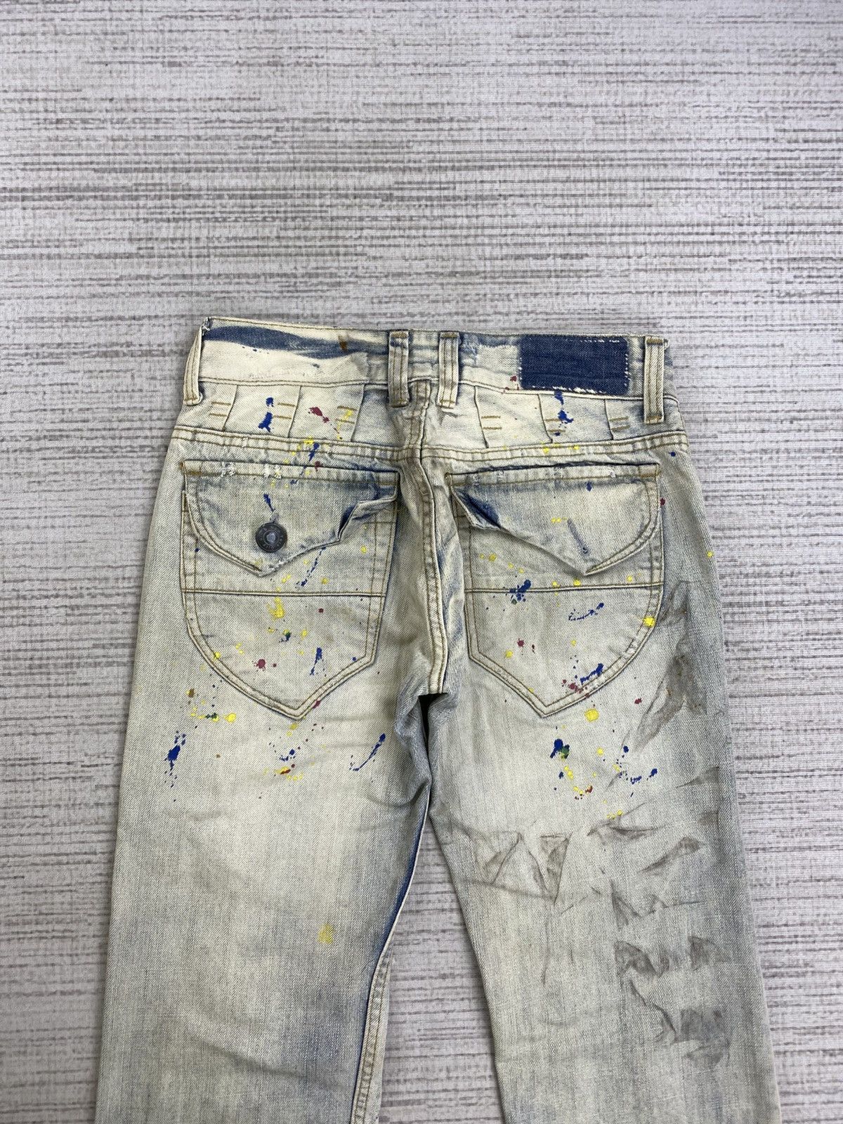 If Six Was Nine 🔥Vtg A Nameless Brand Splatter Paint Distressed Denim Jeans Size US 28 / EU 44 - 10 Thumbnail