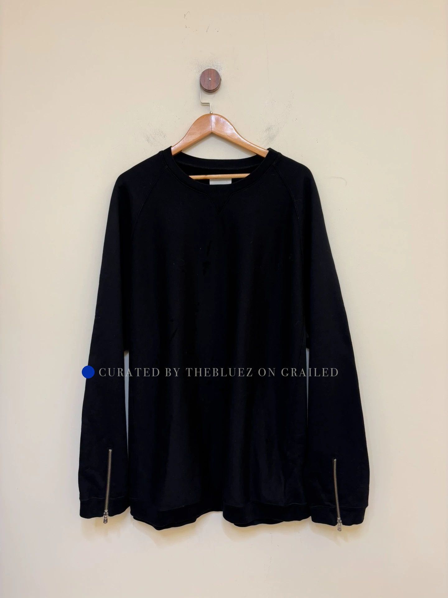 Takahiromiyashita The Soloist. Black Long Sleeve Sweatshirt with Zip Cuffs Size US M / EU 48-50 / 2 - 1 Thumbnail