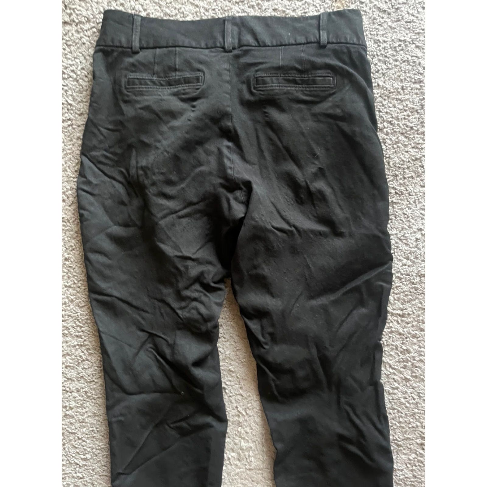 Banana Republic VINTAGE Banana Republic Jackson Dress Pants Woman's Regular 10 Black Knit Cotton Spandex 26in Inseam Flared 90s Designer Workwear Women Size 32" / US 10 / IT 46 - 4 Thumbnail
