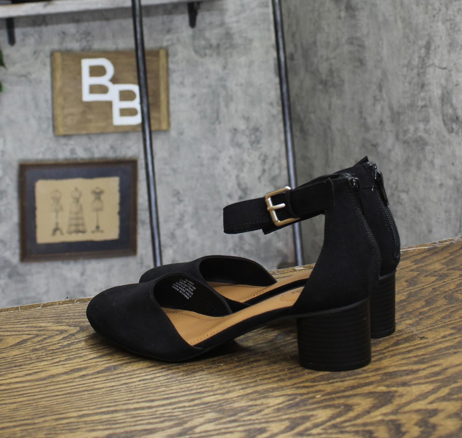 Style & Co Style & Co Stacked Heel Dress Pumps Black Microsuede 8.5m Size US 8.5 / IT 38.5 - 2 Thumbnail